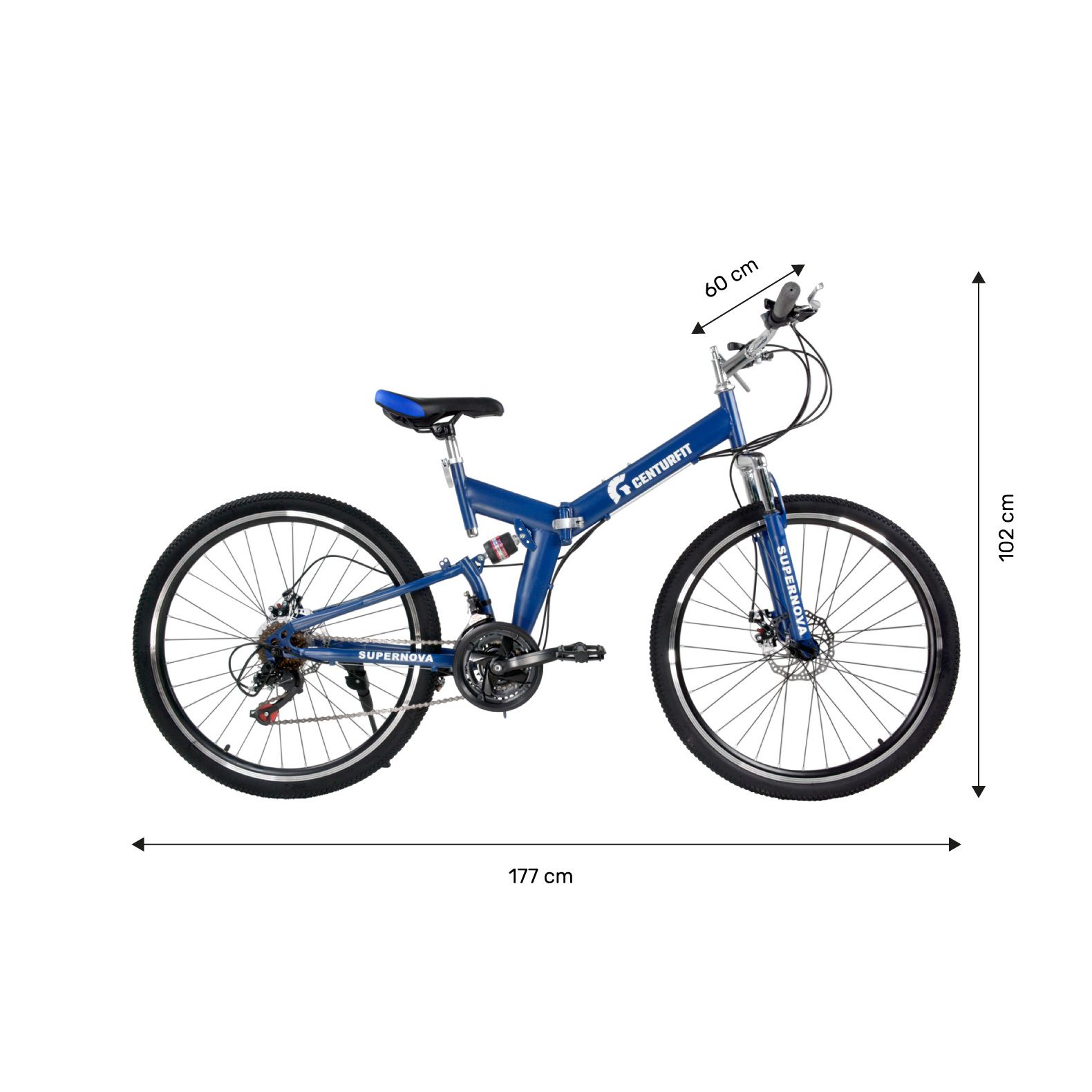 Foto 4 pulgar | Bicicleta de Montaña Centurfit mkz-bicplemo26az color Azul Plegable R26 Freno de Disco 21 Vel