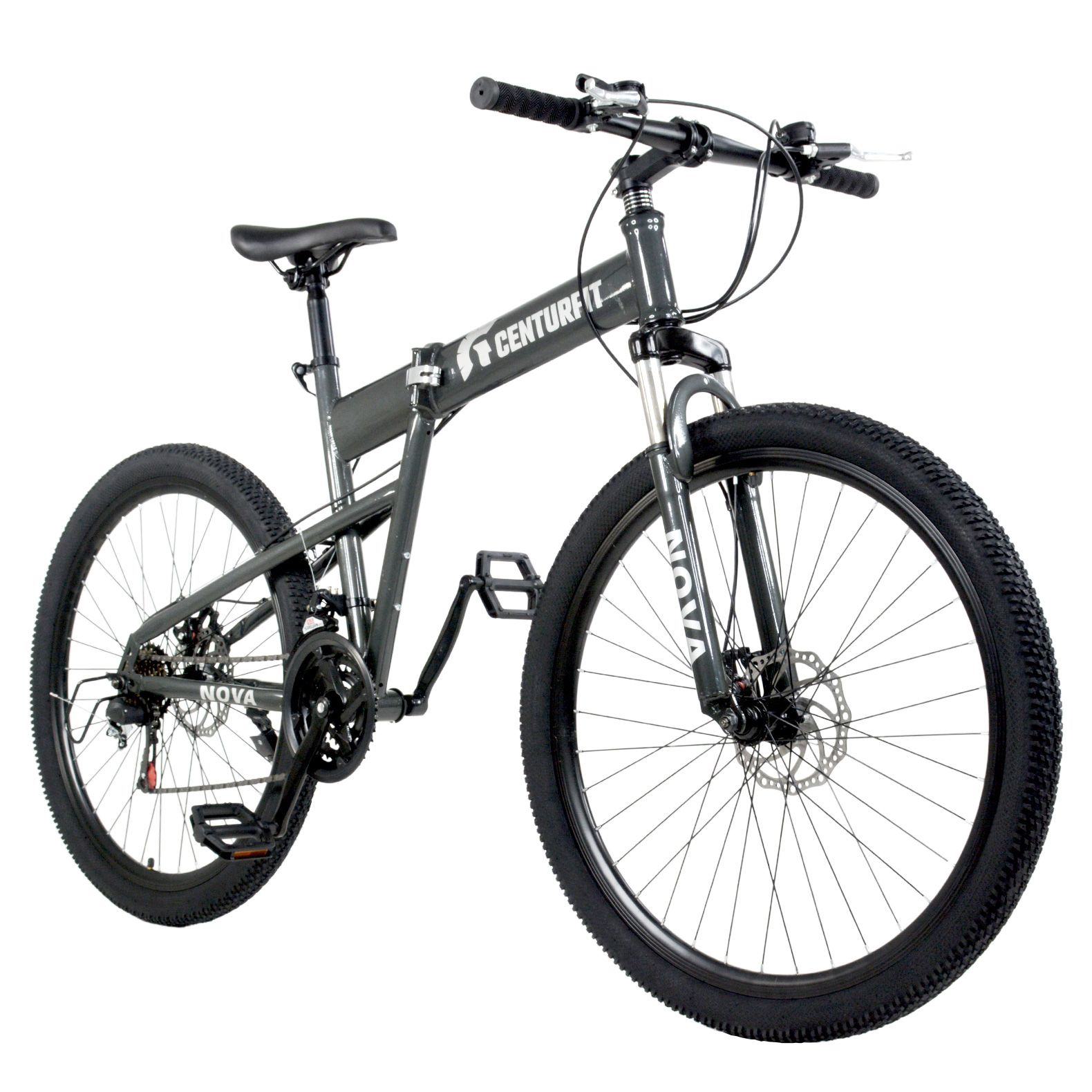 Foto 3 pulgar | Bicicleta Plegable de Montaña Centurfit color Blanco R26 21 Velocidades