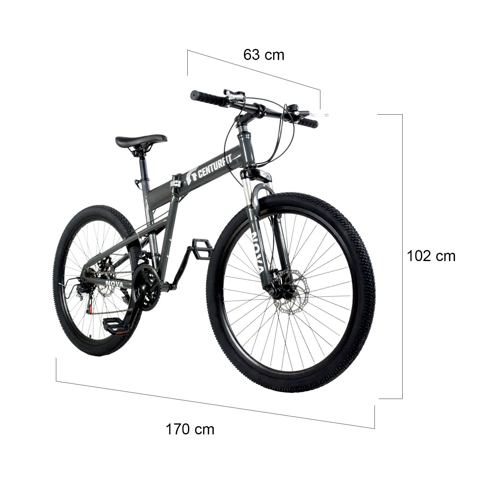 Foto 4 pulgar | Bicicleta Plegable de Montaña Centurfit color Blanco R26 21 Velocidades