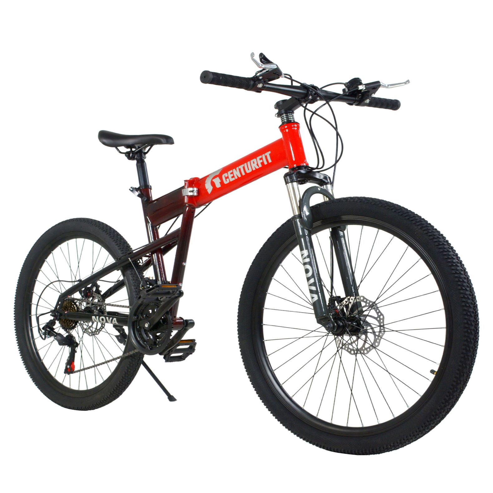 Foto 3 pulgar | Bicicleta Plegable de Montaña Centurfit color Rojo R26 21 Velocidades