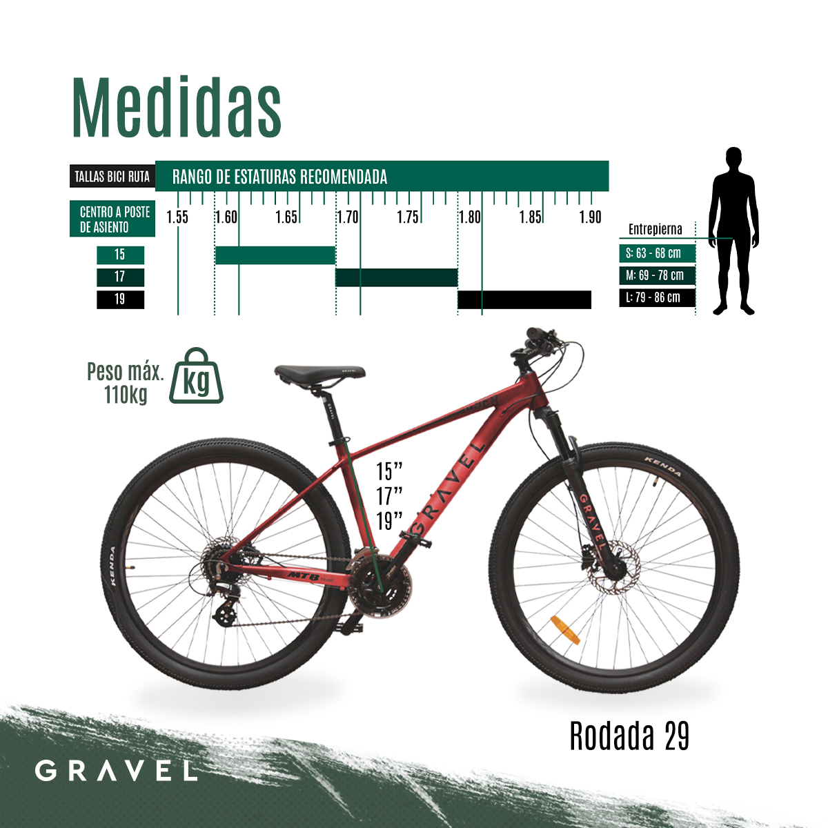 Foto 4 pulgar | Bicicleta de Montaña Gravel Andes C19