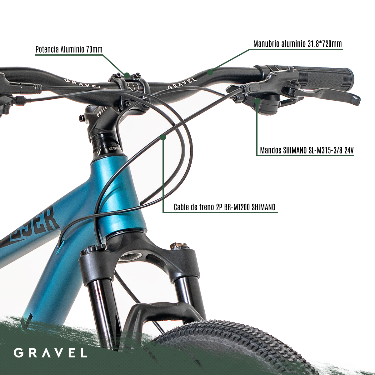 Foto 5 pulgar | Bicicleta de Montaña Gravel Andes C15
