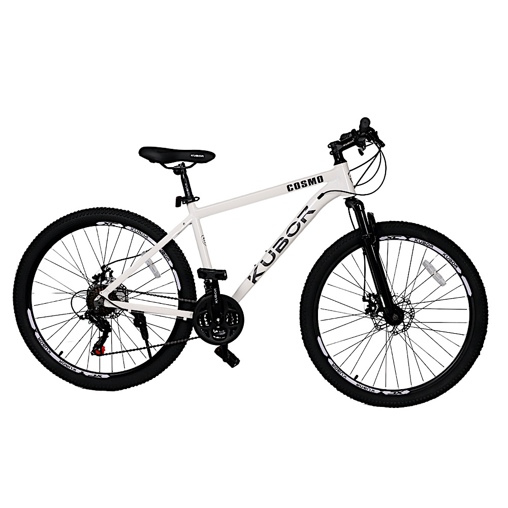 Bicicleta MTB Cosmo R26 Aluminio 21v Shimano Rines Aluminio Frenos Disco Blanca