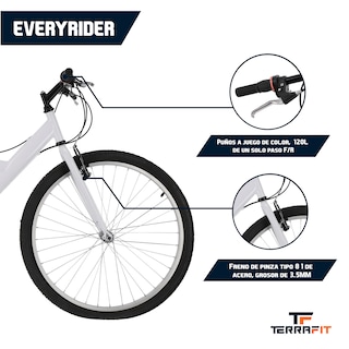 Foto 2 | Bicicleta de Montaña Terrafit Ecoride color Blanco R26 Acero Inoxidable 21V