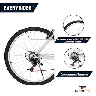 Foto 4 | Bicicleta de Montaña Terrafit Ecoride color Blanco R26 Acero Inoxidable 21V