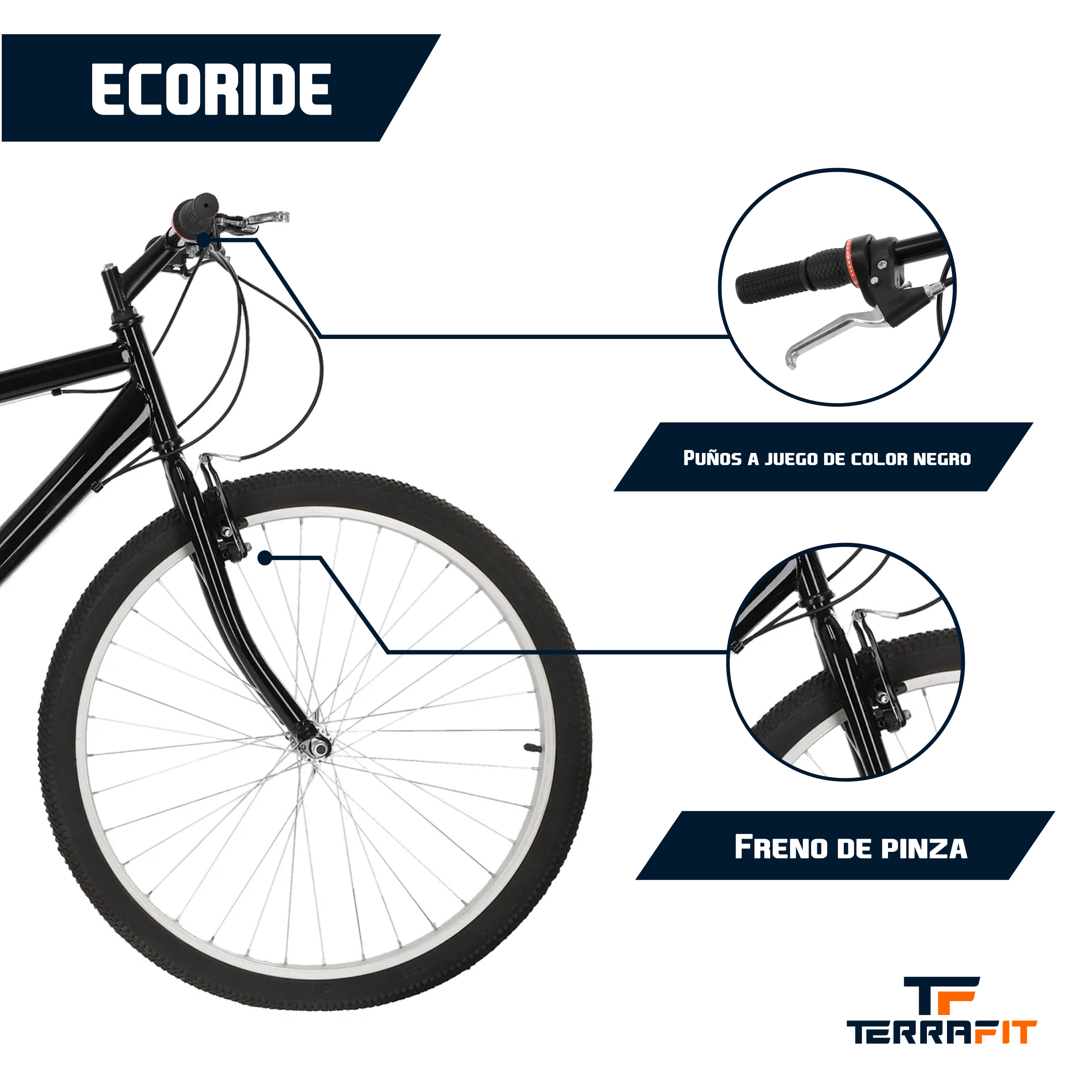 Foto 2 | Bicicleta de Montaña Terrafit Everyride color Negro R26 Acero Inoxidable 21V