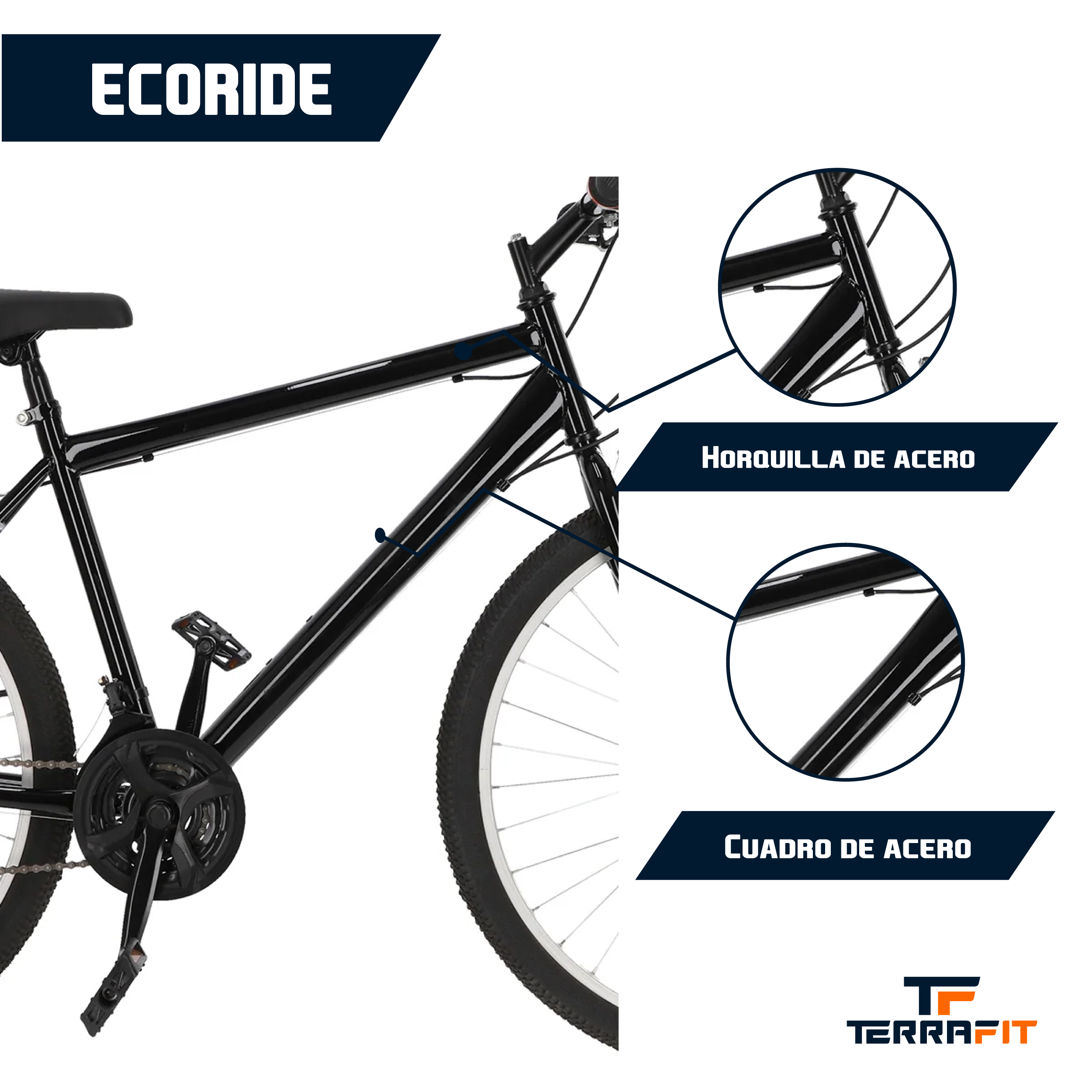 Foto 5 | Bicicleta de Montaña Terrafit Everyride color Negro R26 Acero Inoxidable 21V