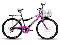 Bicicleta Black Panther Lady África Rodada 24 Equipada 6 Velocidades Morado