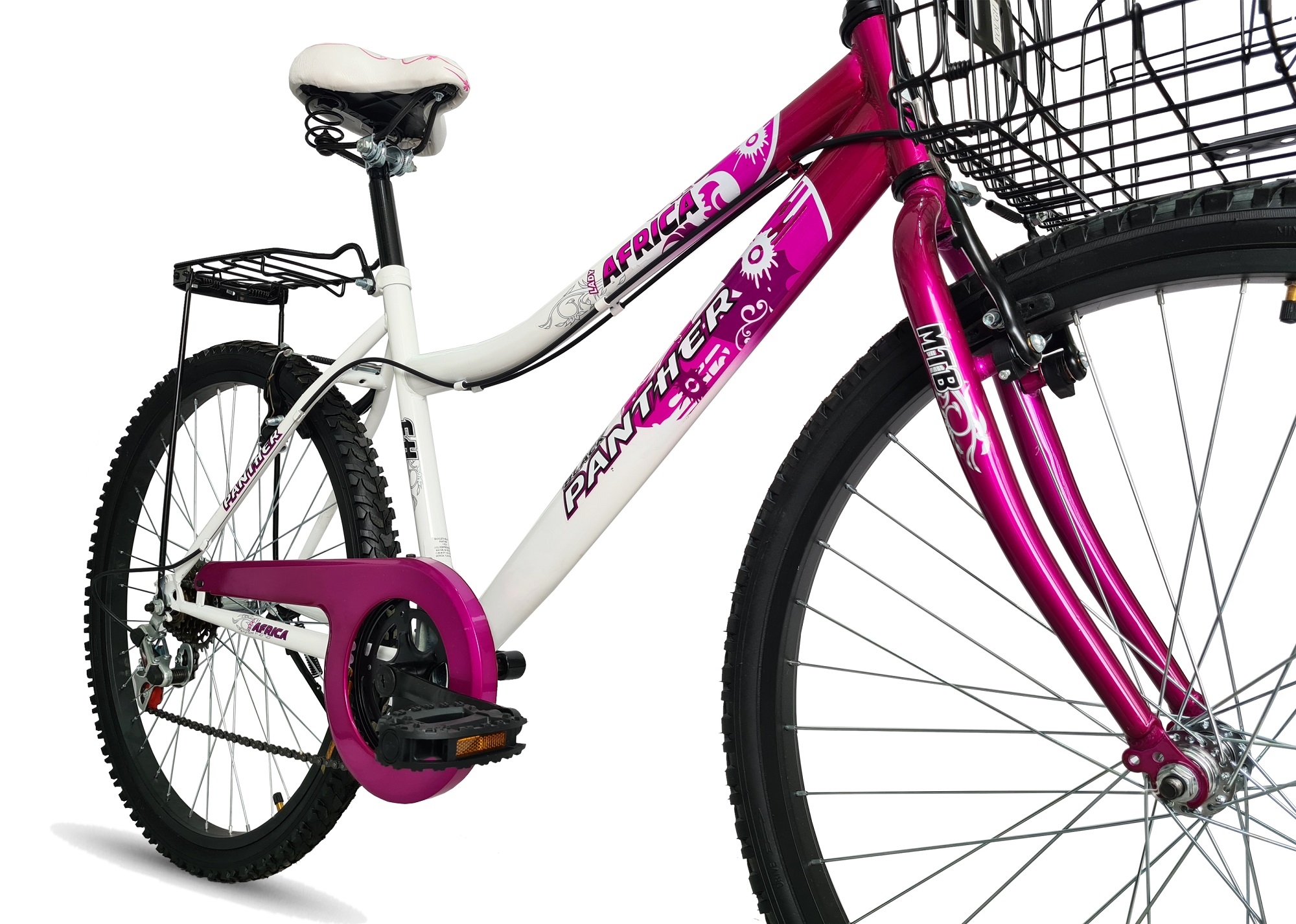 Foto 4 pulgar | Bicicleta Black Panther Lady Africa Rodada 26 Equipada 6 Velocidades Rosa