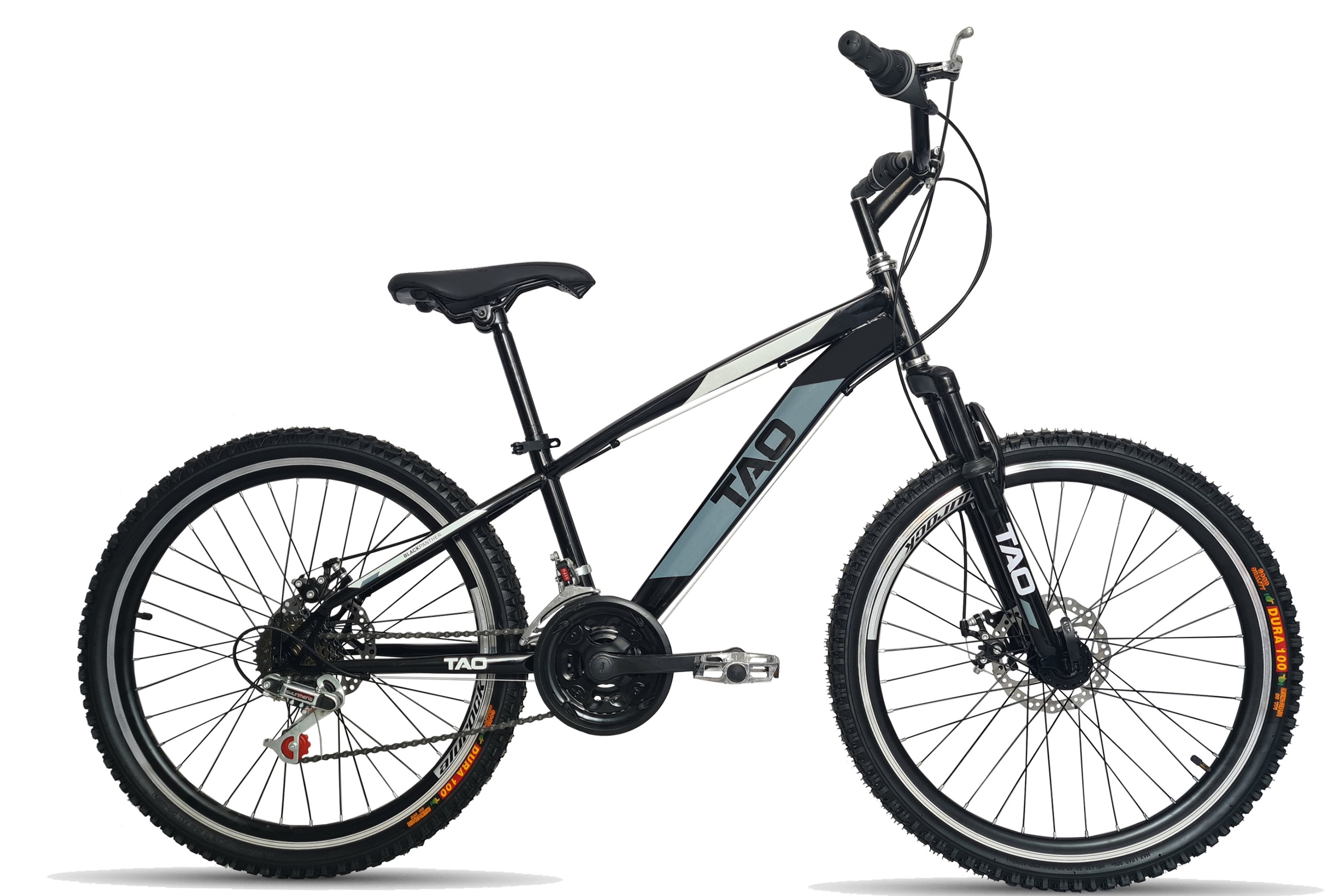 Foto 2 pulgar | Bicicleta Black Panther Tao Rodada 24 Freno Disco 18 Velocidades color Negro