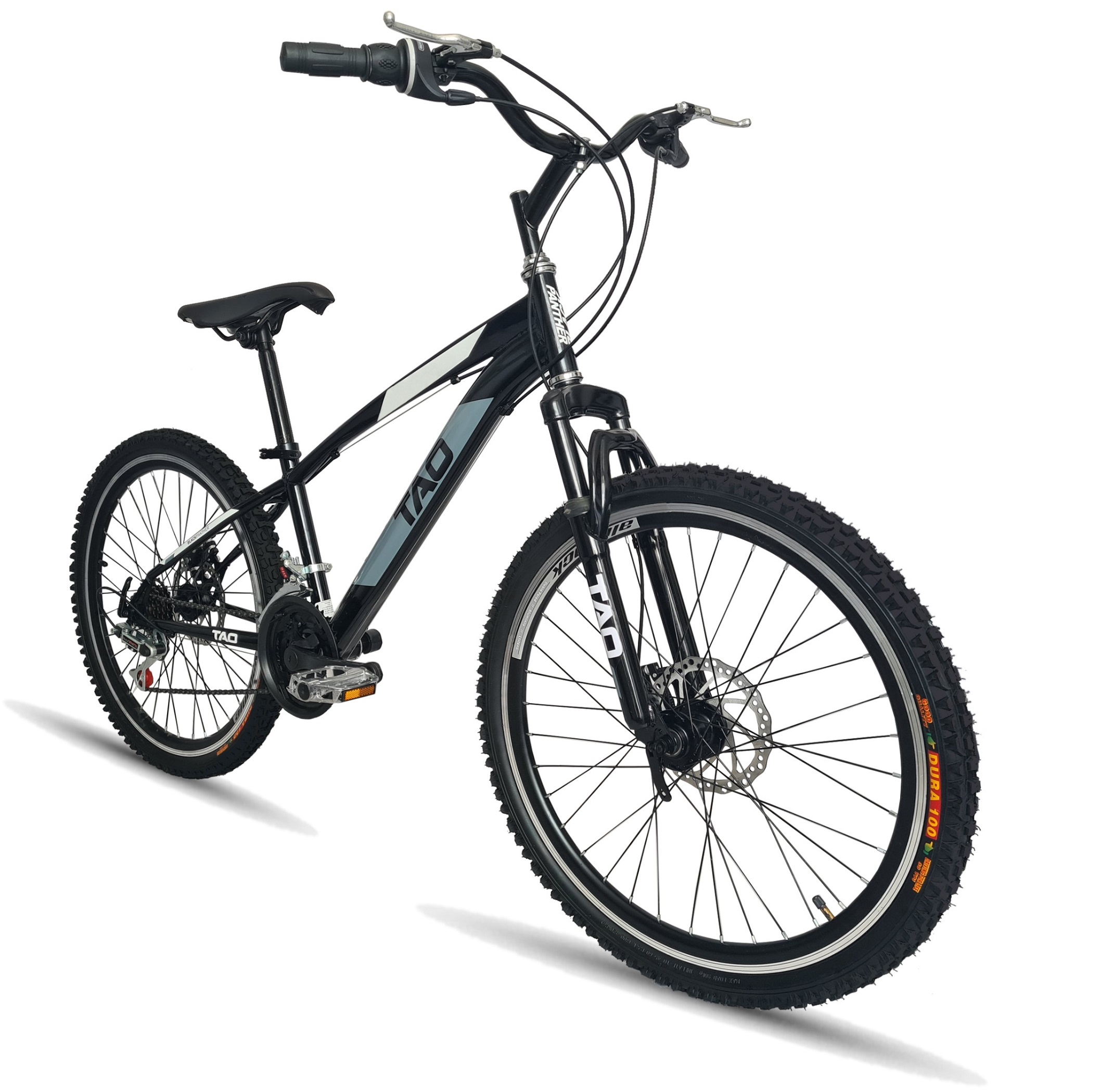 Foto 3 pulgar | Bicicleta Black Panther Tao Rodada 24 Freno Disco 18 Velocidades color Negro