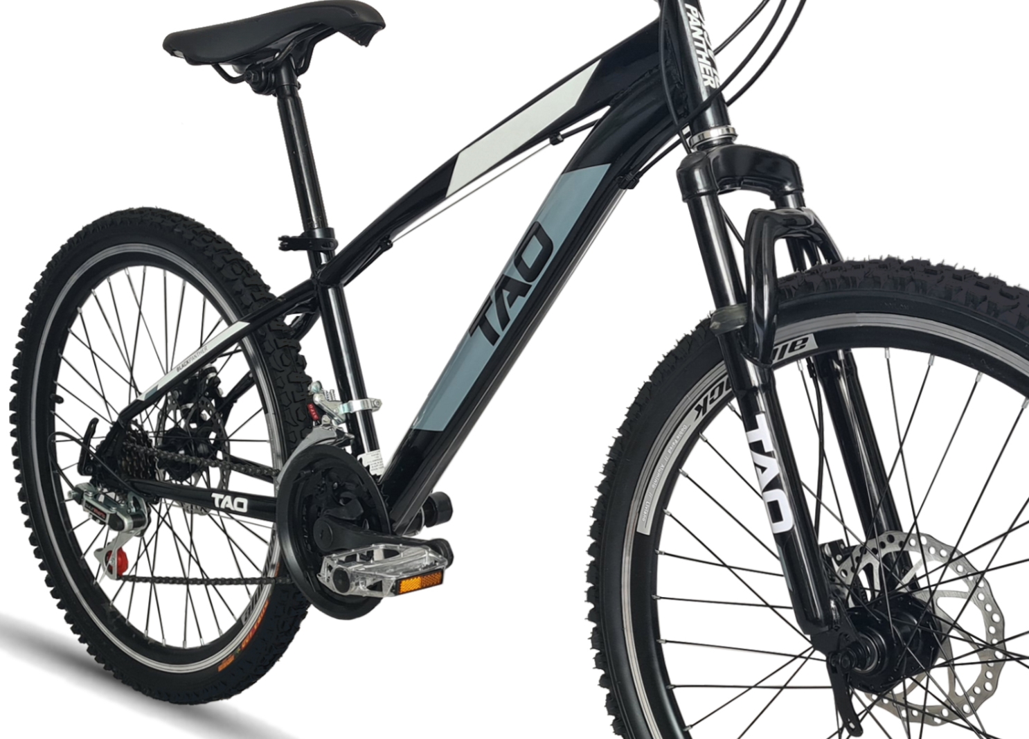 Foto 4 pulgar | Bicicleta Black Panther Tao Rodada 24 Freno Disco 18 Velocidades color Negro