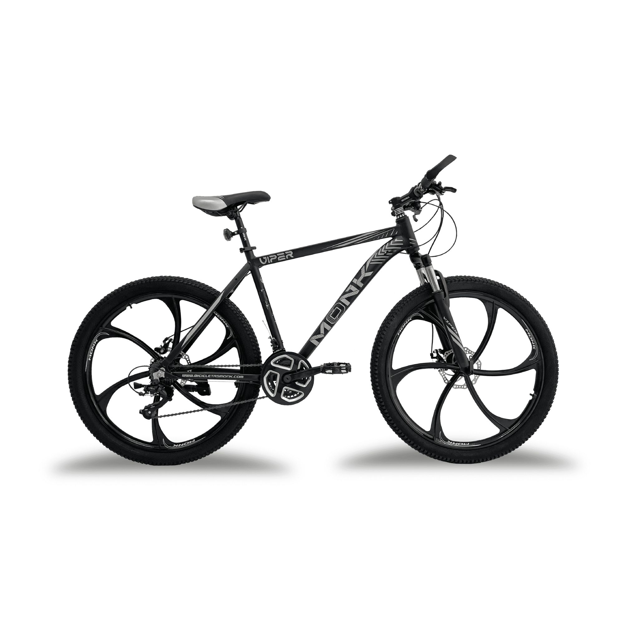 Bicicleta de Montaña Monk Viper R26  21 Velocidades Negro y Plata