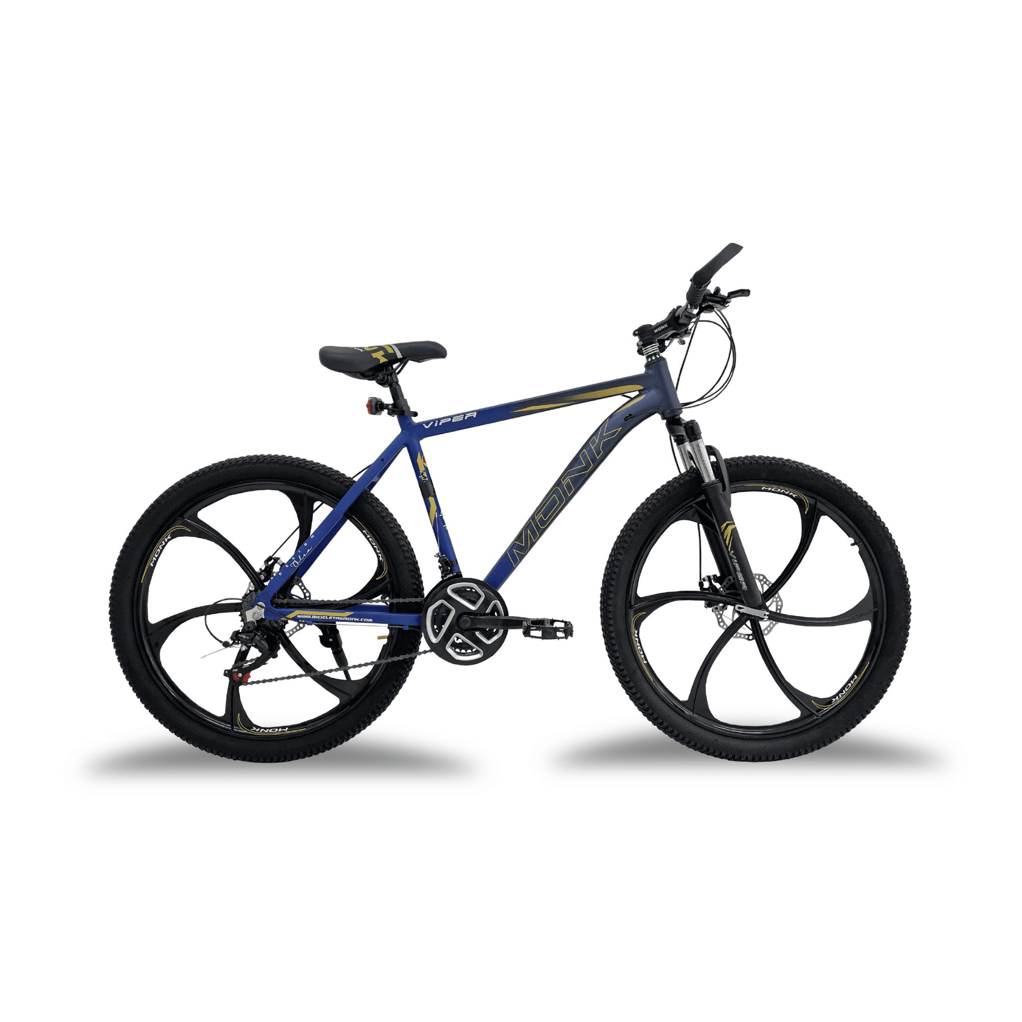 Bicicleta de Montaña Monk Viper R26 21 Velocidades Azul y Dorado