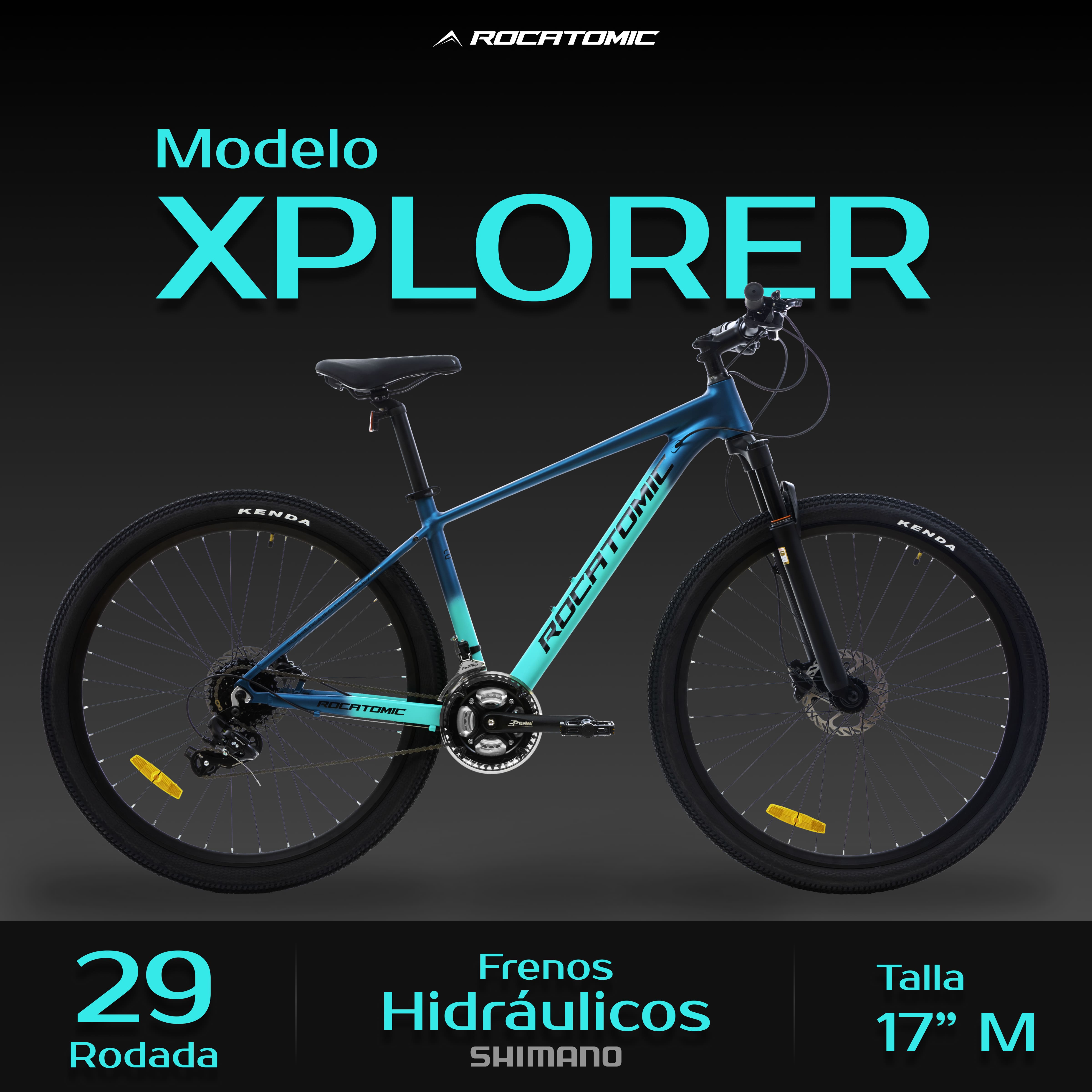 Foto 3 pulgar | Bicicleta Rocatomic Xplorer Mtb De Montaña Rodada 29 24 Velocidades Shimano