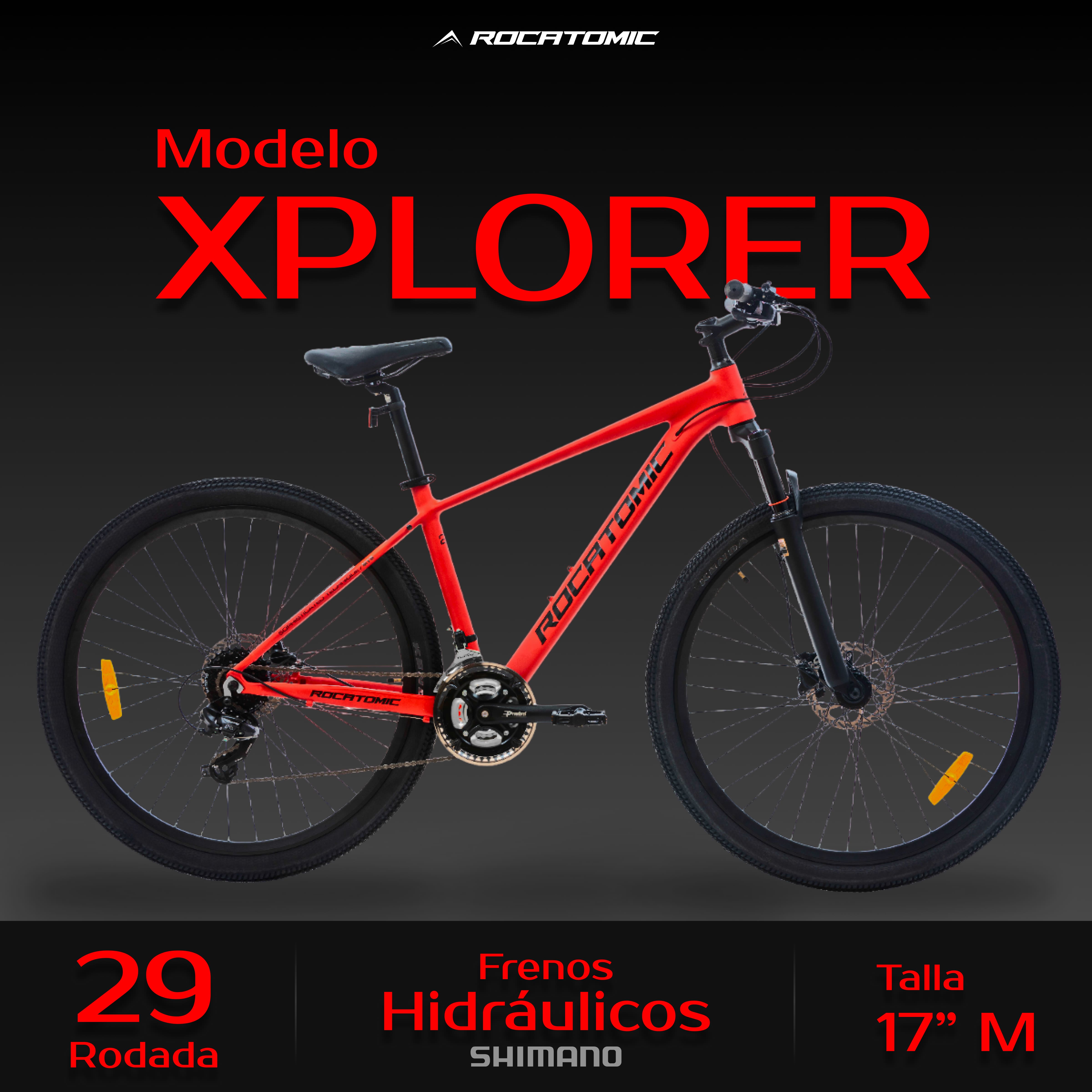 Foto 3 pulgar | Bicicleta Rocatomic Xplorer Mtb De Montaña Rodada 29 24 Velocidades Shimano