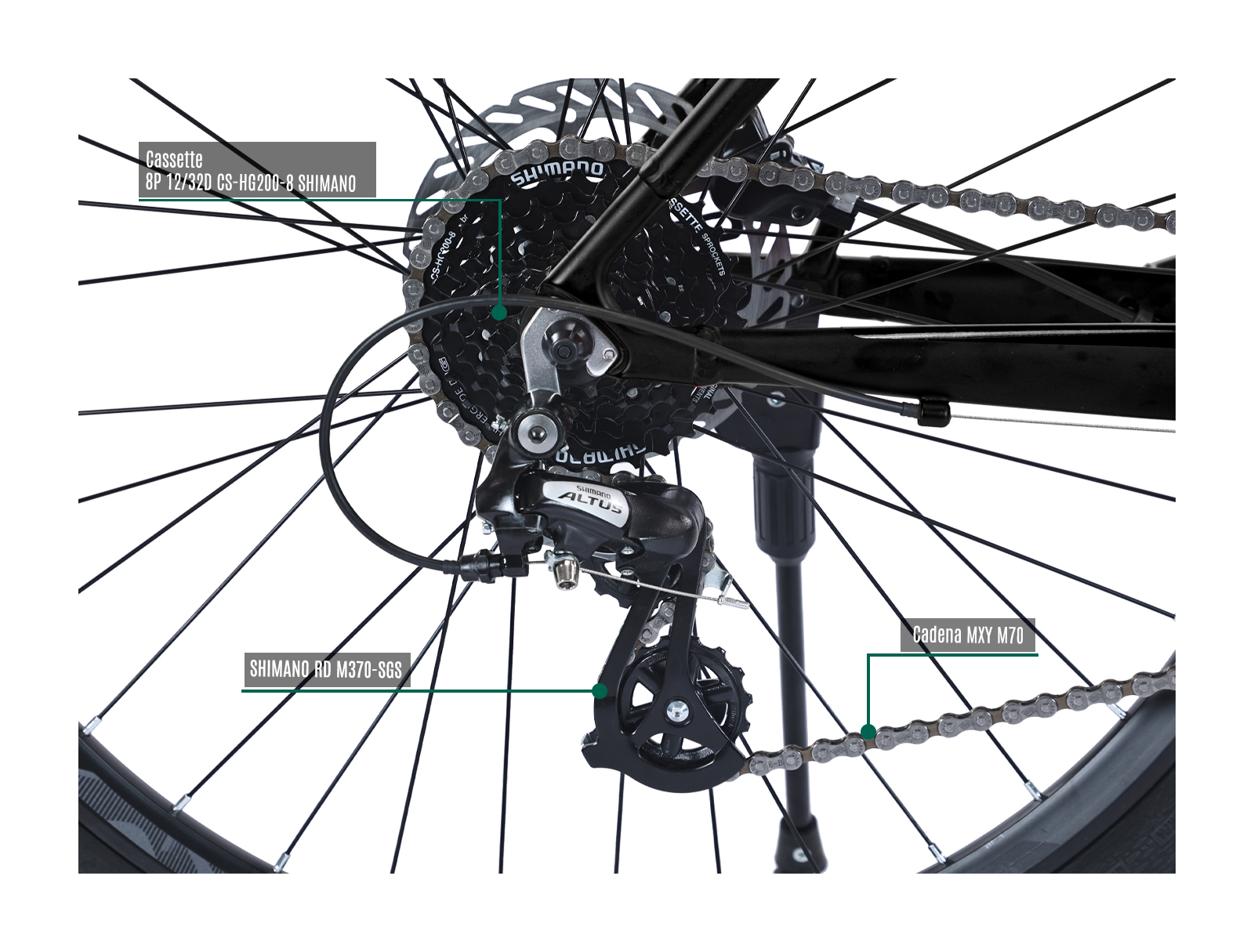 Foto 6 pulgar | Bicicleta Gravel Mtb Andes R29 24v Shimano Altus Aluminio Negra Tamaño del cuadro S