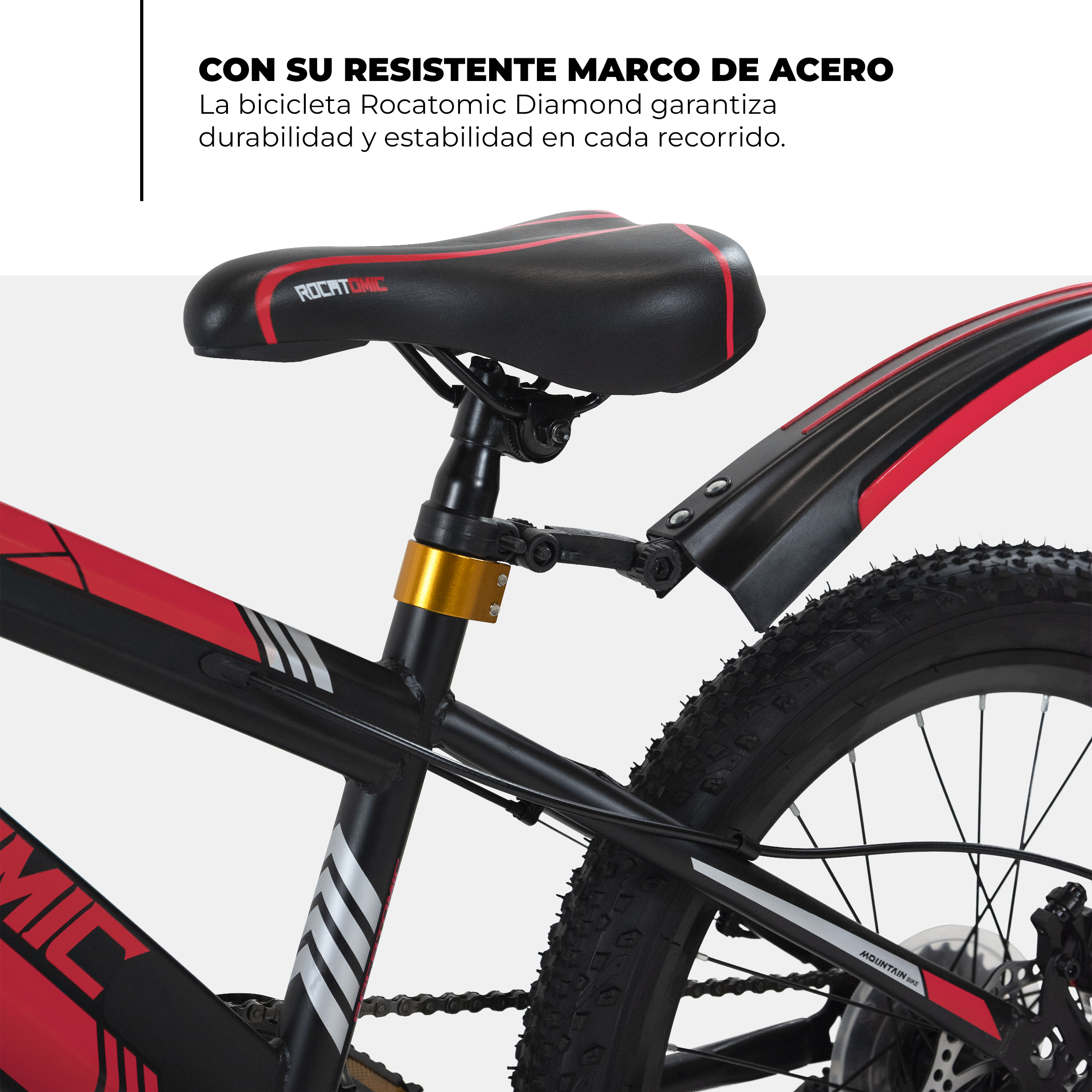 Foto 6 pulgar | Bicicleta de Montaña Infantil Rocatomic  Diamond R20 7 Velocidades Roja