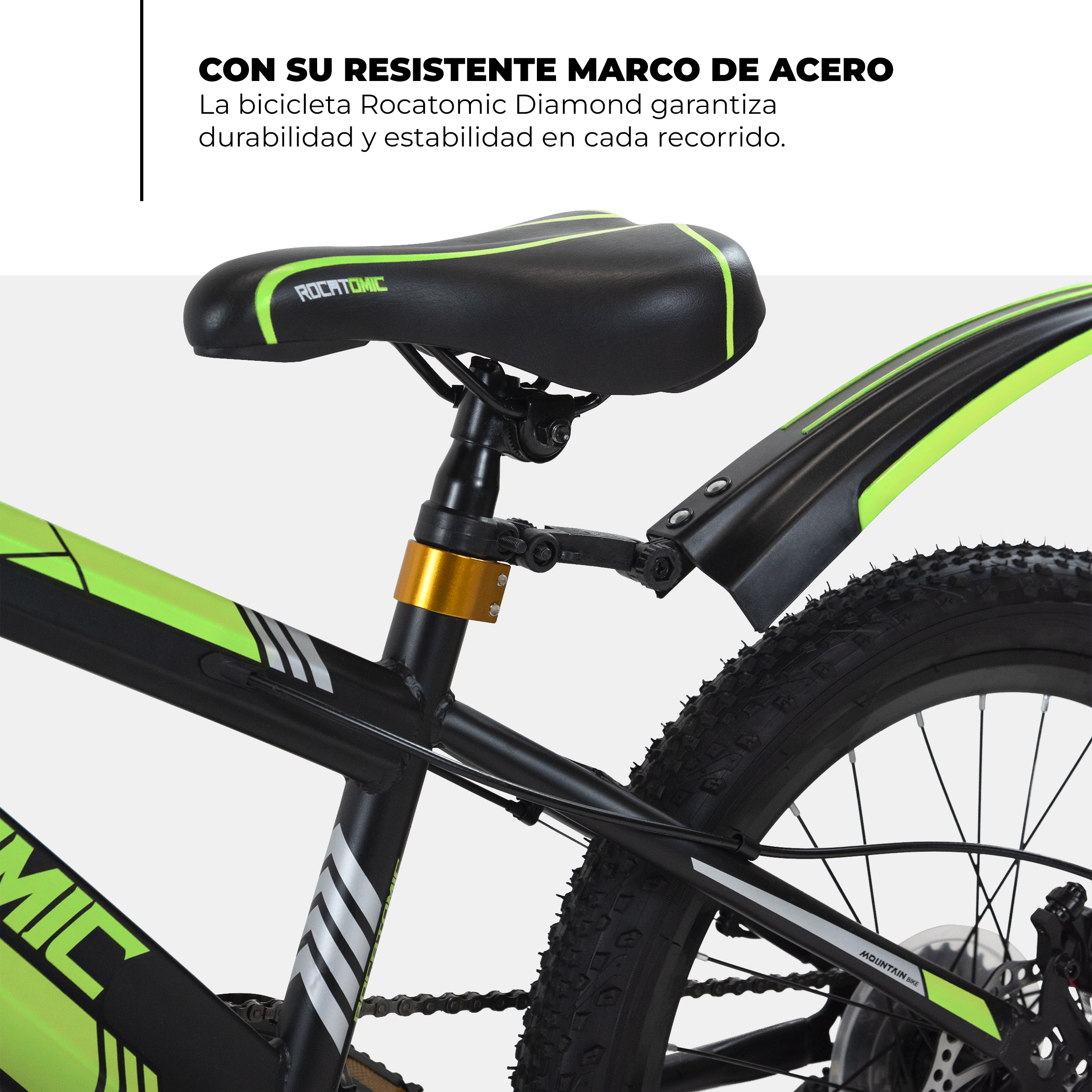 Foto 6 pulgar | Bicicleta de Montaña Infantil Rocatomic Diamond R20 7 Velocidades Verde