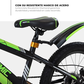 Foto 5 | Bicicleta de Montaña Infantil Rocatomic Diamond R20 7 Velocidades Verde
