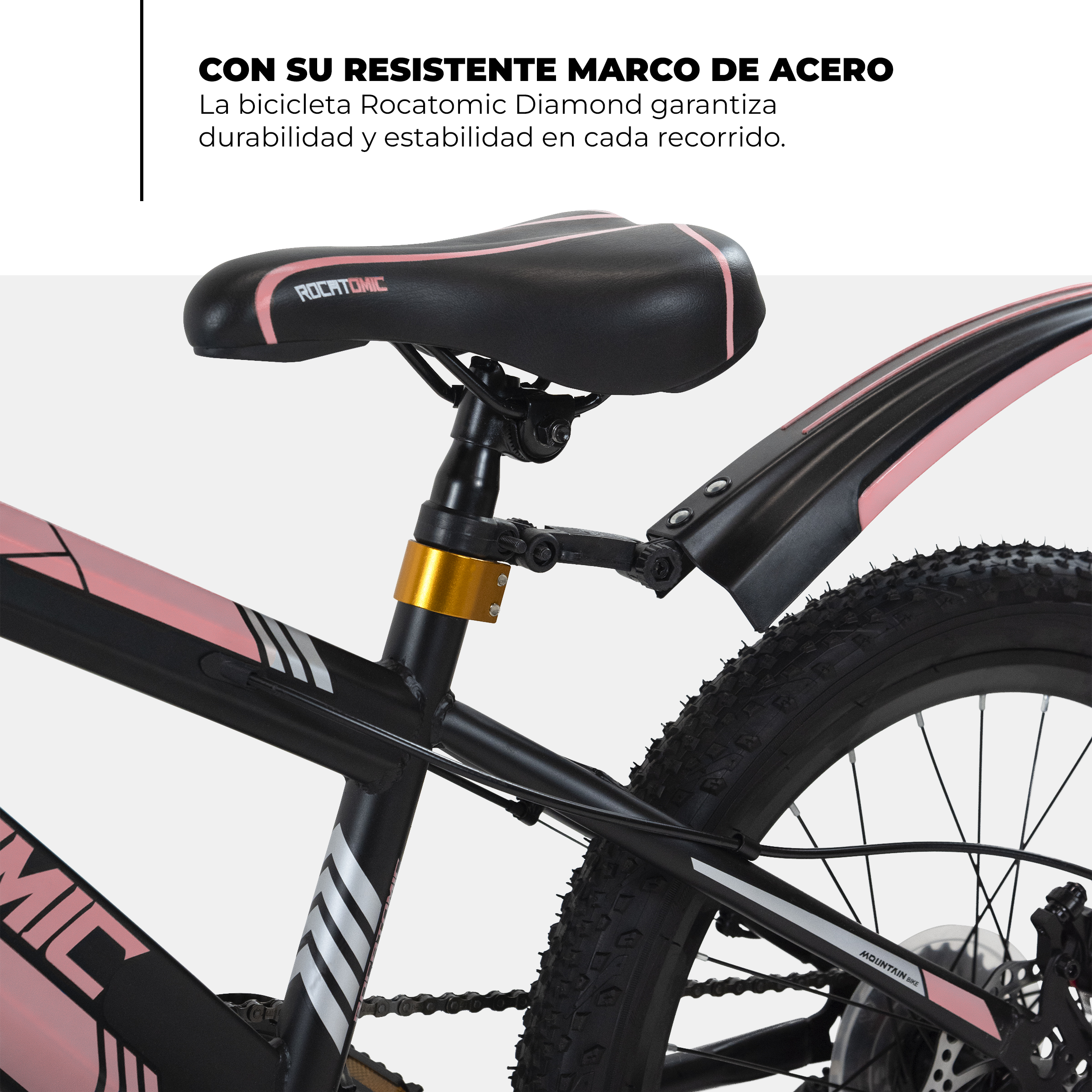 Foto 6 pulgar | Bicicleta de Montaña Infantil Rocatomic Diamond R20 7 Velocidades Rosa