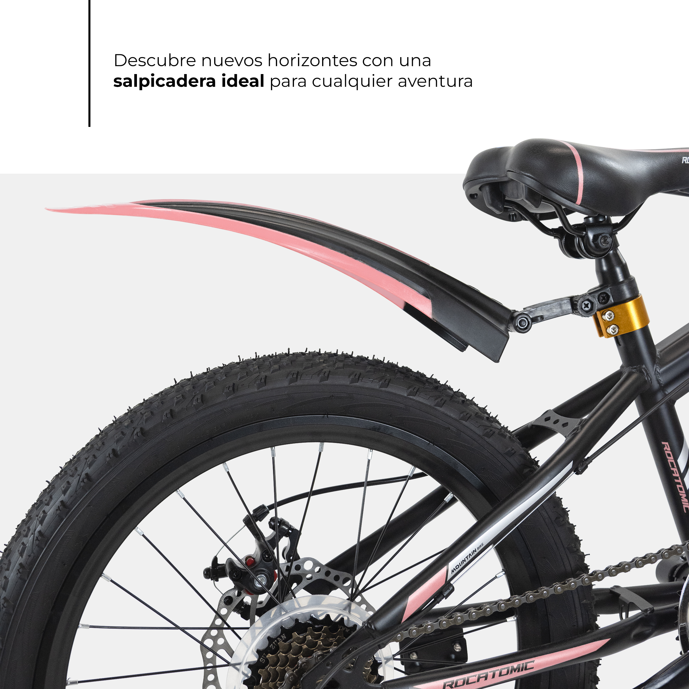 Foto 7 | Bicicleta de Montaña Infantil Rocatomic Diamond R20 7 Velocidades Rosa