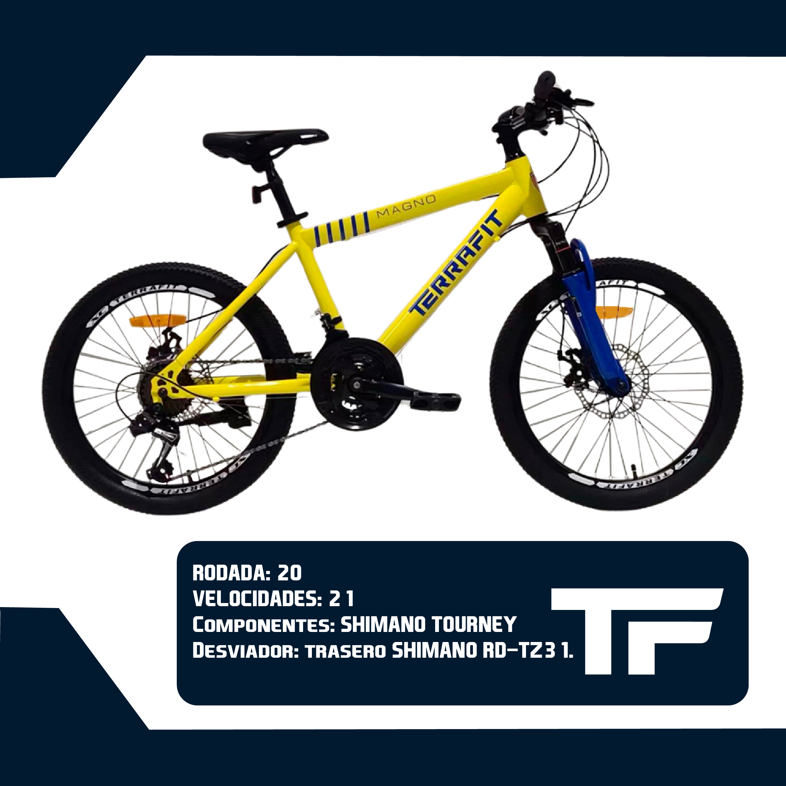 Foto 9 pulgar | Bicicleta Infantil Terrafit Magno R20 Acero Inoxidable 21v Color Amarillo