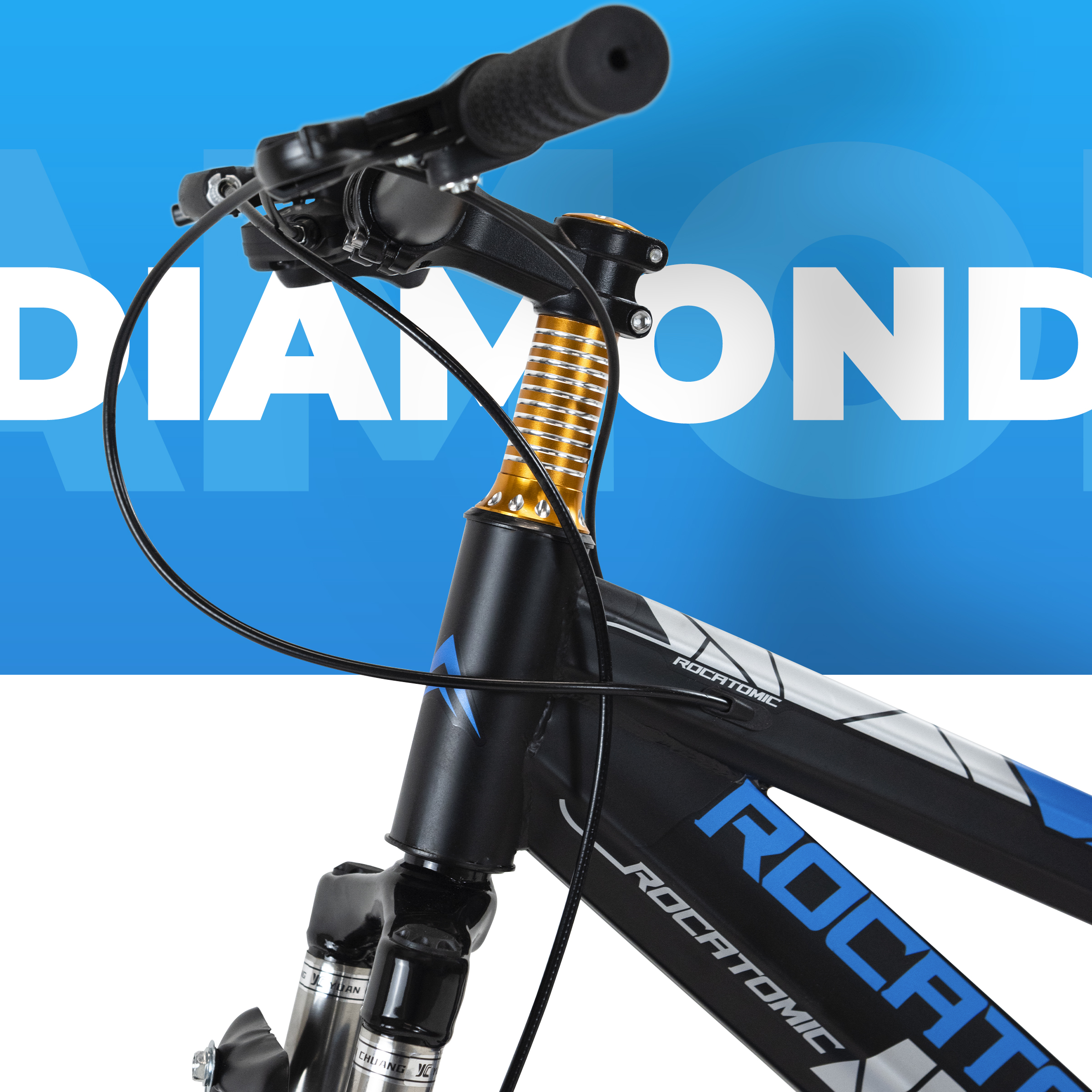 Foto 5 pulgar | Rocatomic Bicicleta De Montaña Infantil Diamond R20 7 Velocidades Color Azul