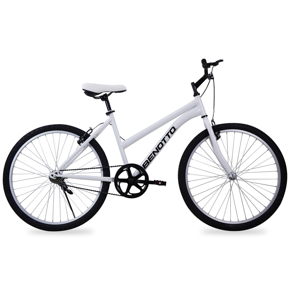 Bicicleta de Montaña en Blanco R26 1v con Frenos V de Acero Benotto