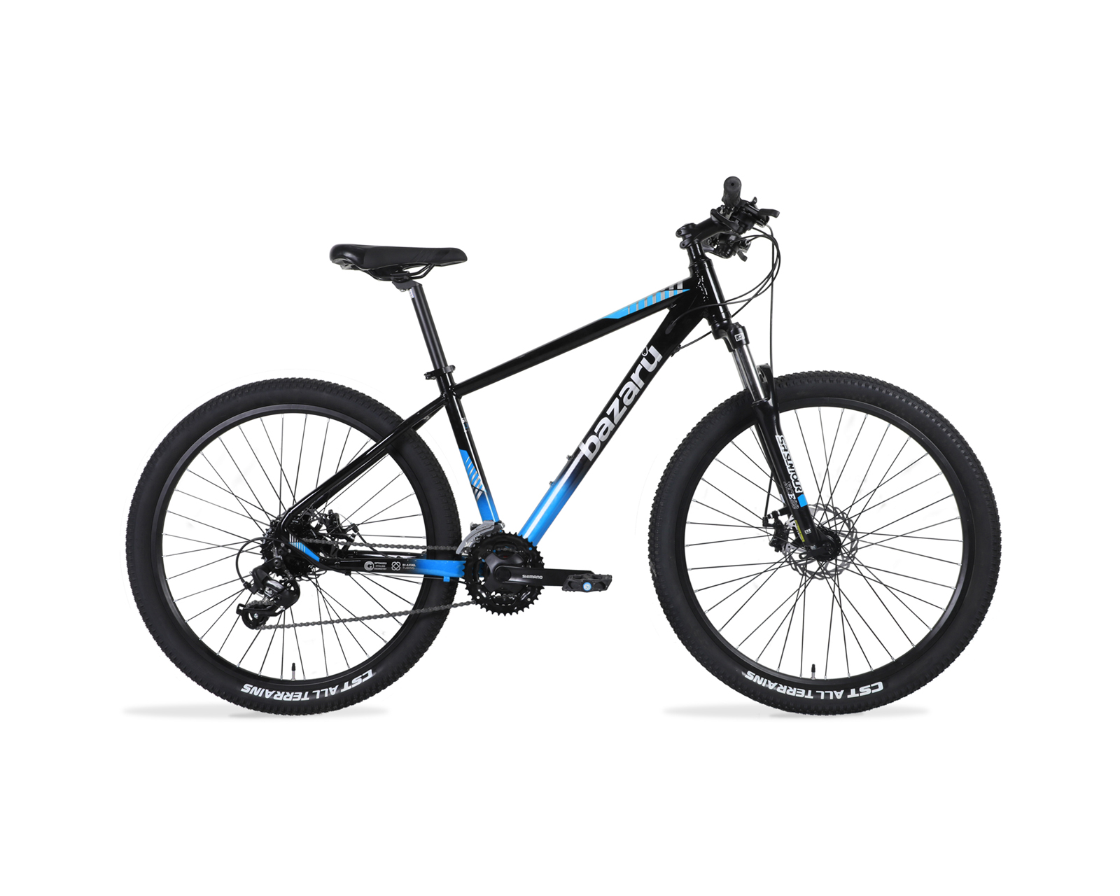 Bicicleta De Montaña Rodada 27.5 Todo Terreno 24 Velocidades Cuadro De Aluminio 27.5'' Freno Kak-7 Bazaru Color Azul