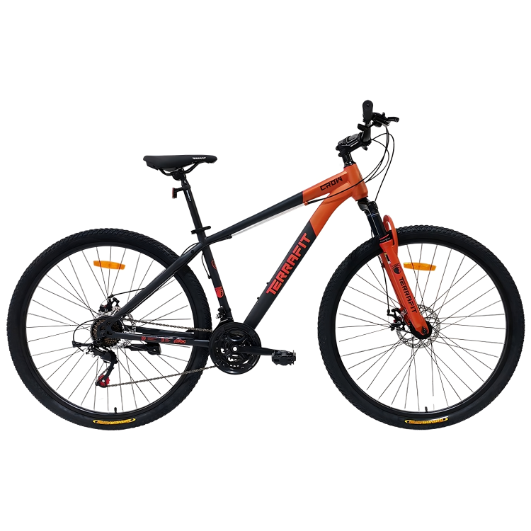 Bicicleta De Montaña Crow 21v Frenos De Disco Terrafit Negro/naranja