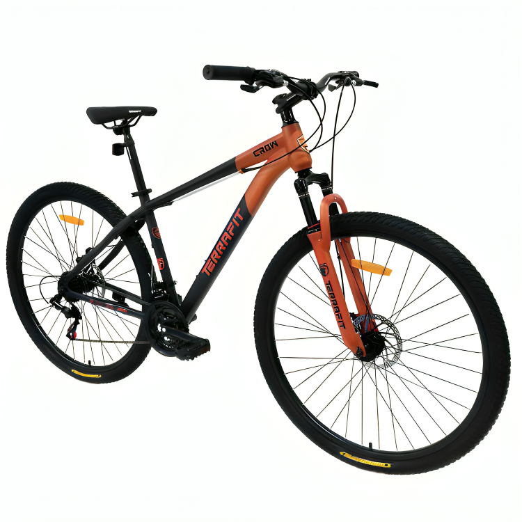 Foto 3 pulgar | Bicicleta De Montaña Crow 21v Frenos De Disco Terrafit Negro/naranja