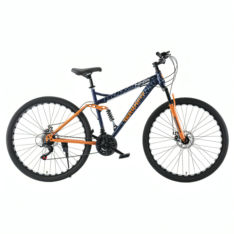 Bicicleta De Montaña Spider Doble Suspension R29 21v Azul/naranja