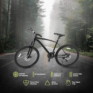 Foto 2 | Bicicleta de Montaña Bywell Rodada 26″ de 24 Velocidades Negro