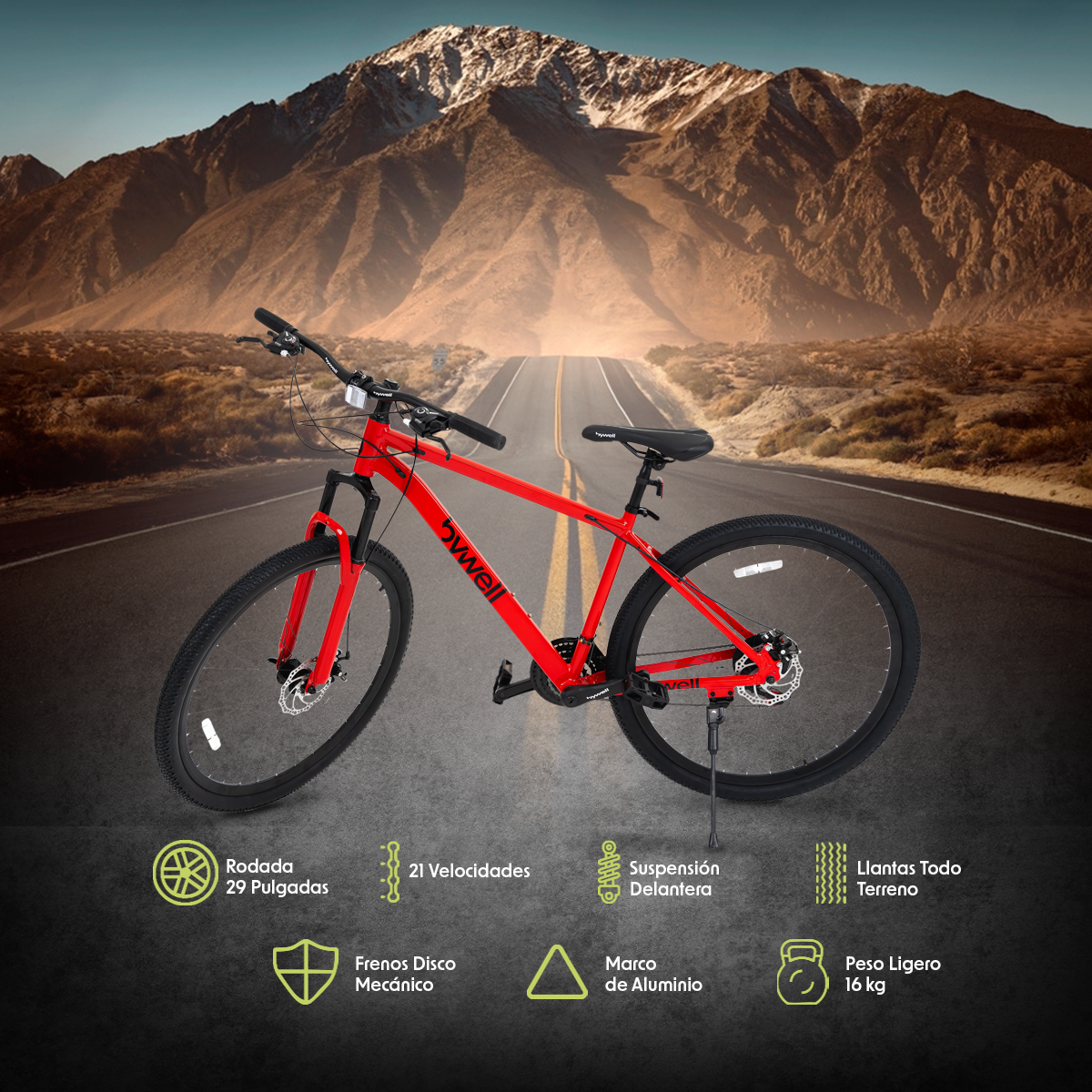 Foto 3 pulgar | Bicicleta de Montaña Rodada 29″ de 21 Velocidades Rojo