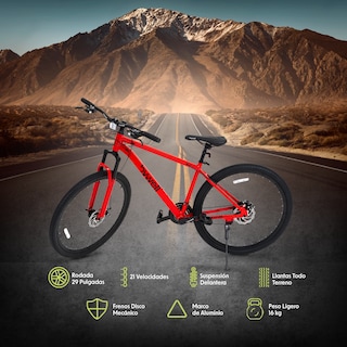 Foto 2 | Bicicleta de Montaña Rodada 29″ de 21 Velocidades Rojo