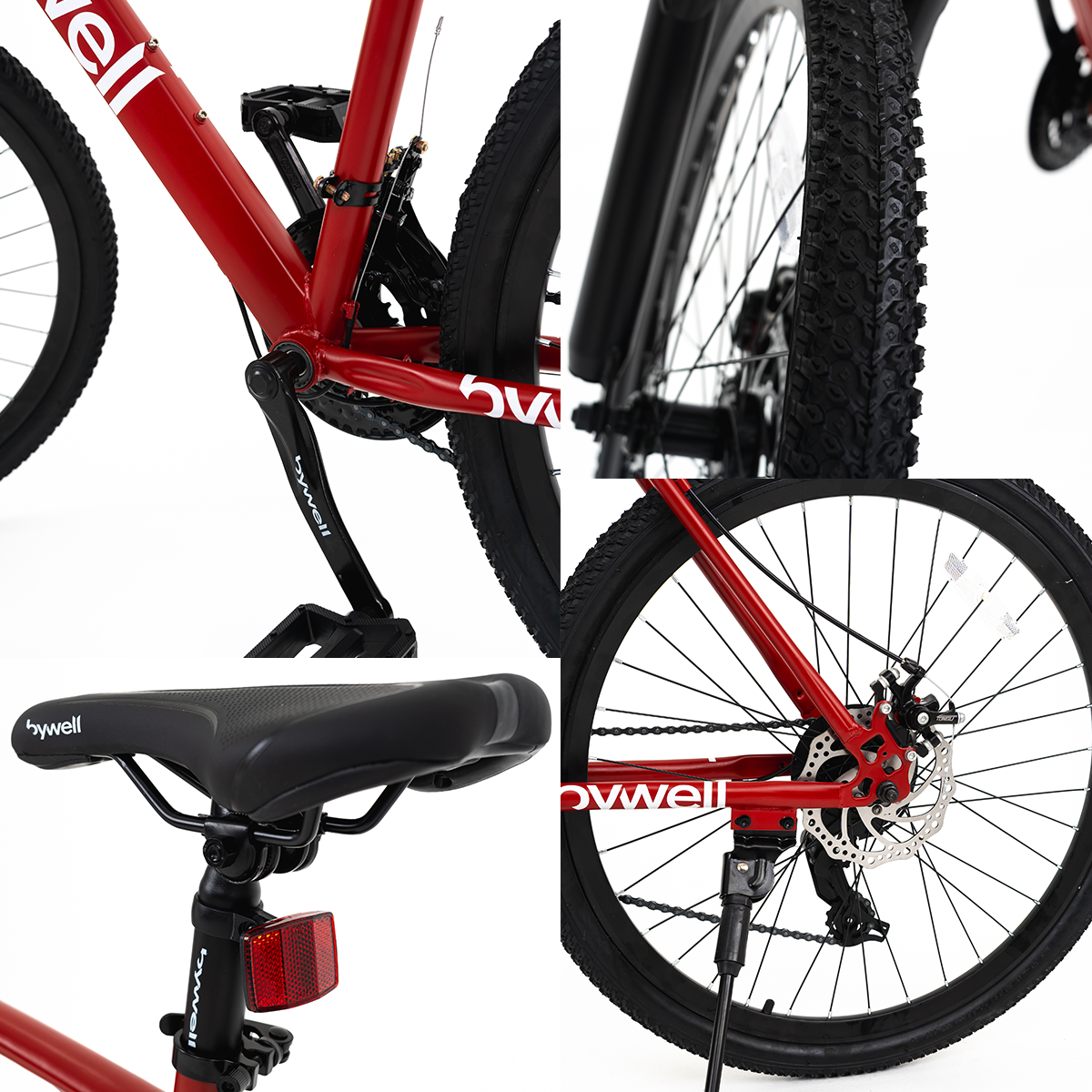 Foto 5 pulgar | Bicicleta de Montaña Bywell Rodada 26″ de 24 Velocidades Rojo