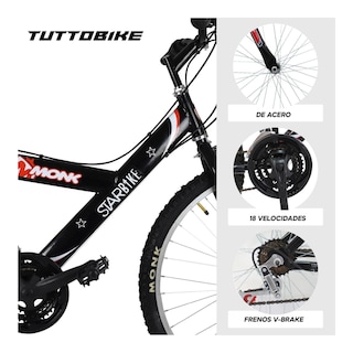 Foto 3 | Bicicleta De Montaña Monk Starbike R26 Negro