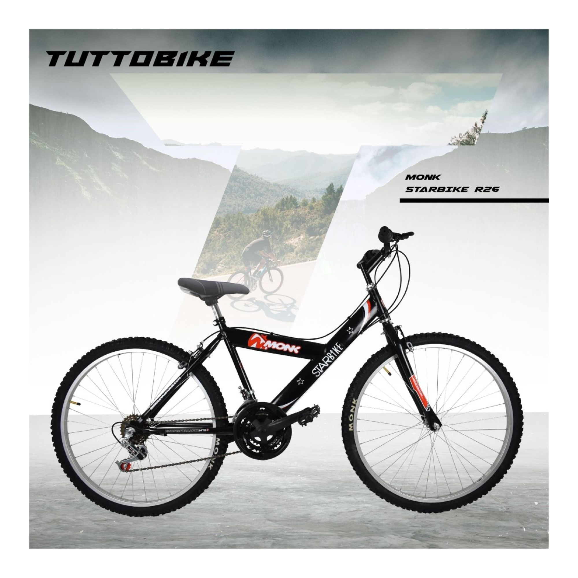 Foto 7 pulgar | Bicicleta De Montaña Monk Starbike R26 Negro