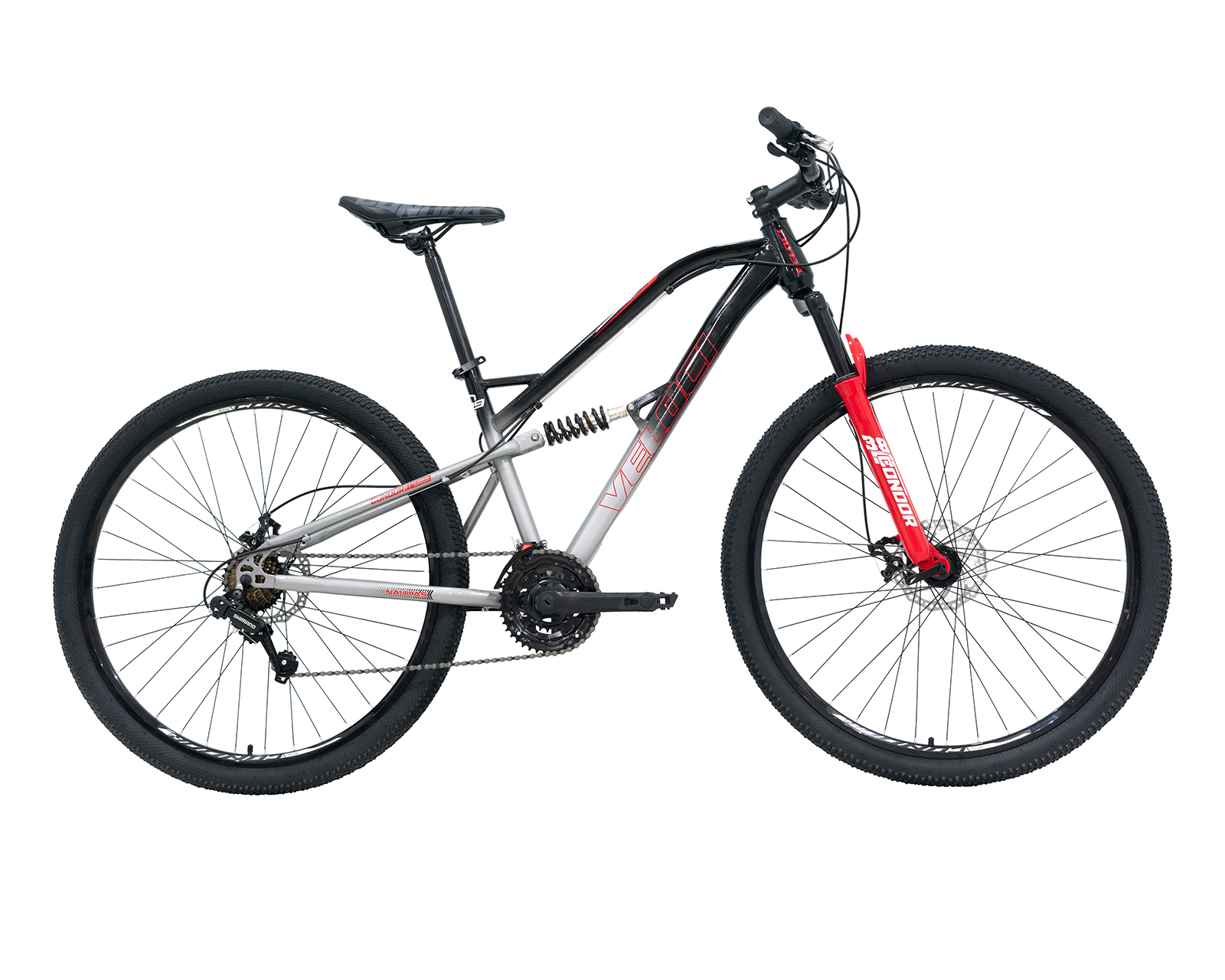 Bicicleta Veloci Naukas Pro Fd Rodado 26 Plata De Montaña