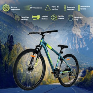 Foto 3 | Bicicleta de Montaña Bywell Shimano Velocidad 24 Rodada 29 Azul Metálico