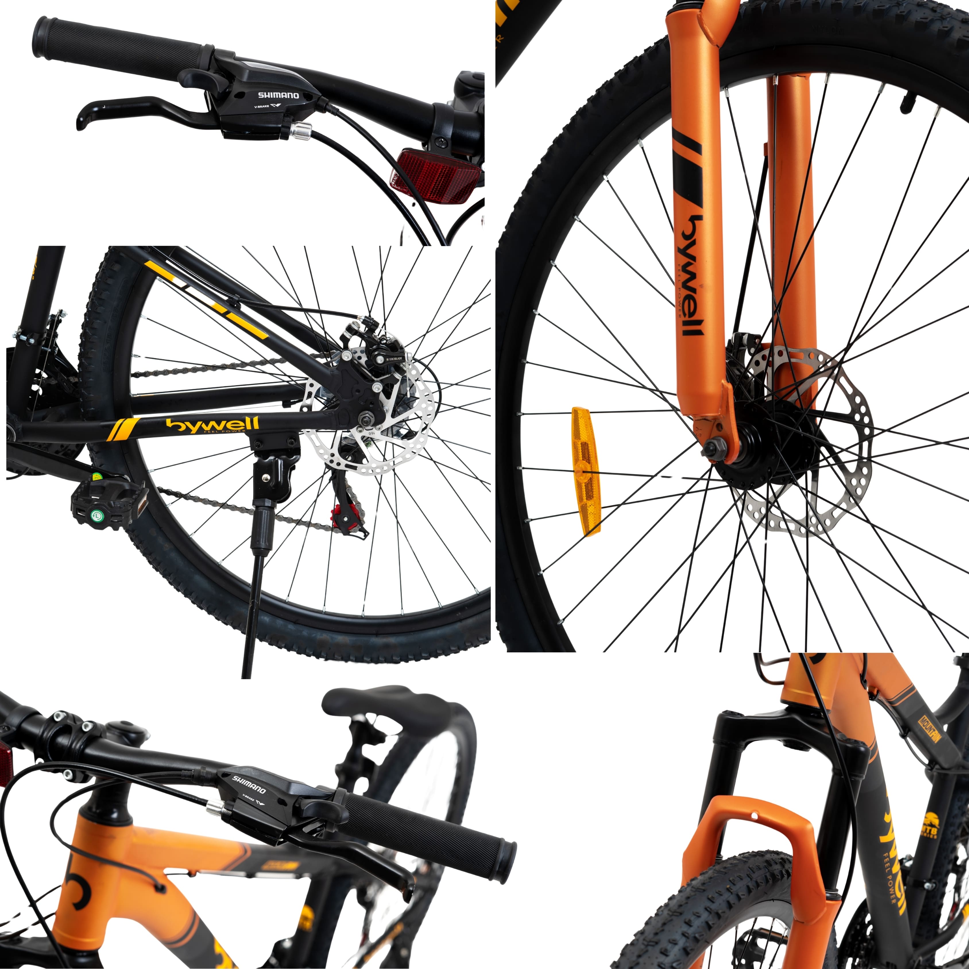 Foto 4 | Bicicleta de Montaña Bywell Shimano Velocidad 21 Rodada 29 Naranja y Negro