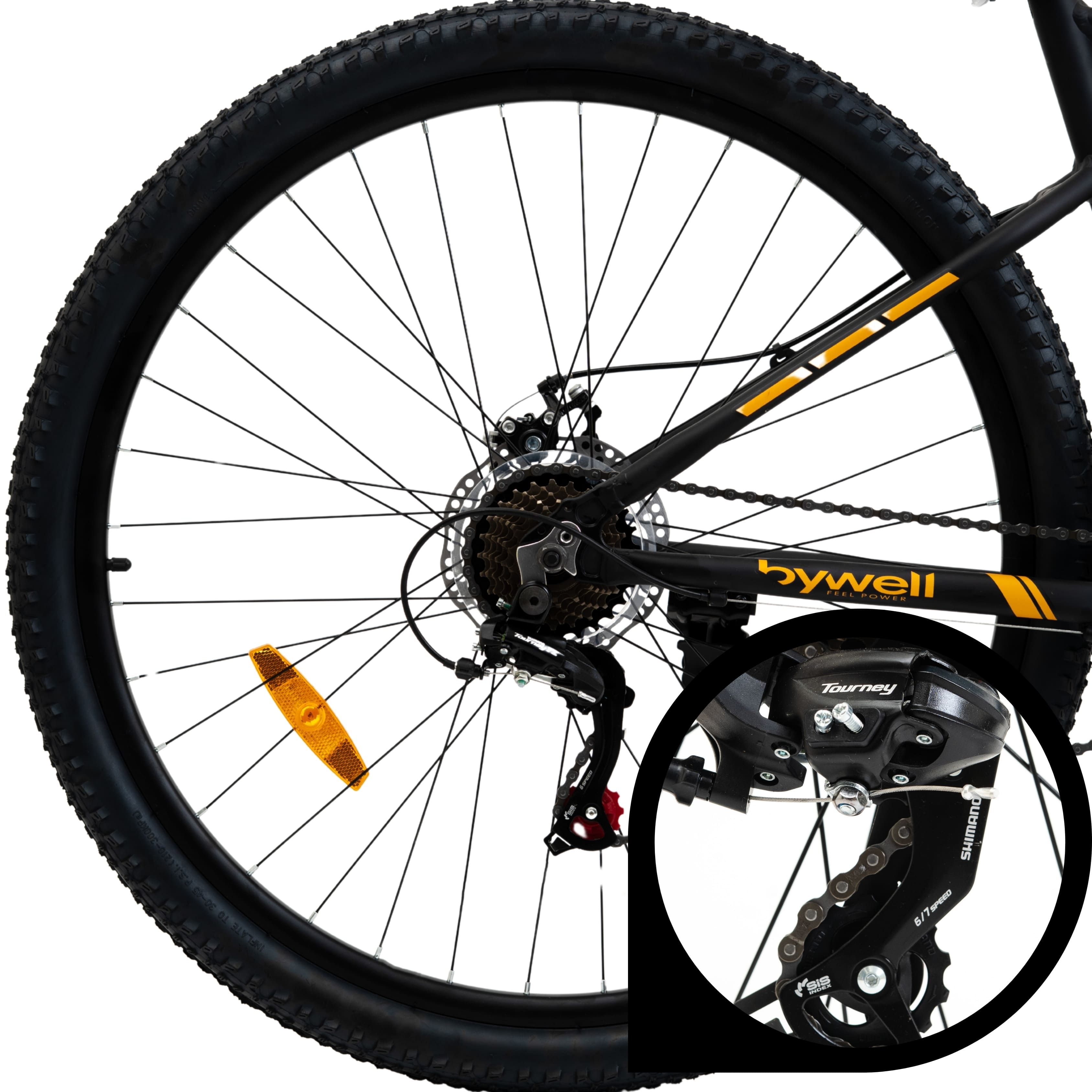 Foto 7 pulgar | Bicicleta de Montaña Bywell Shimano Velocidad 21 Rodada 29 Naranja y Negro