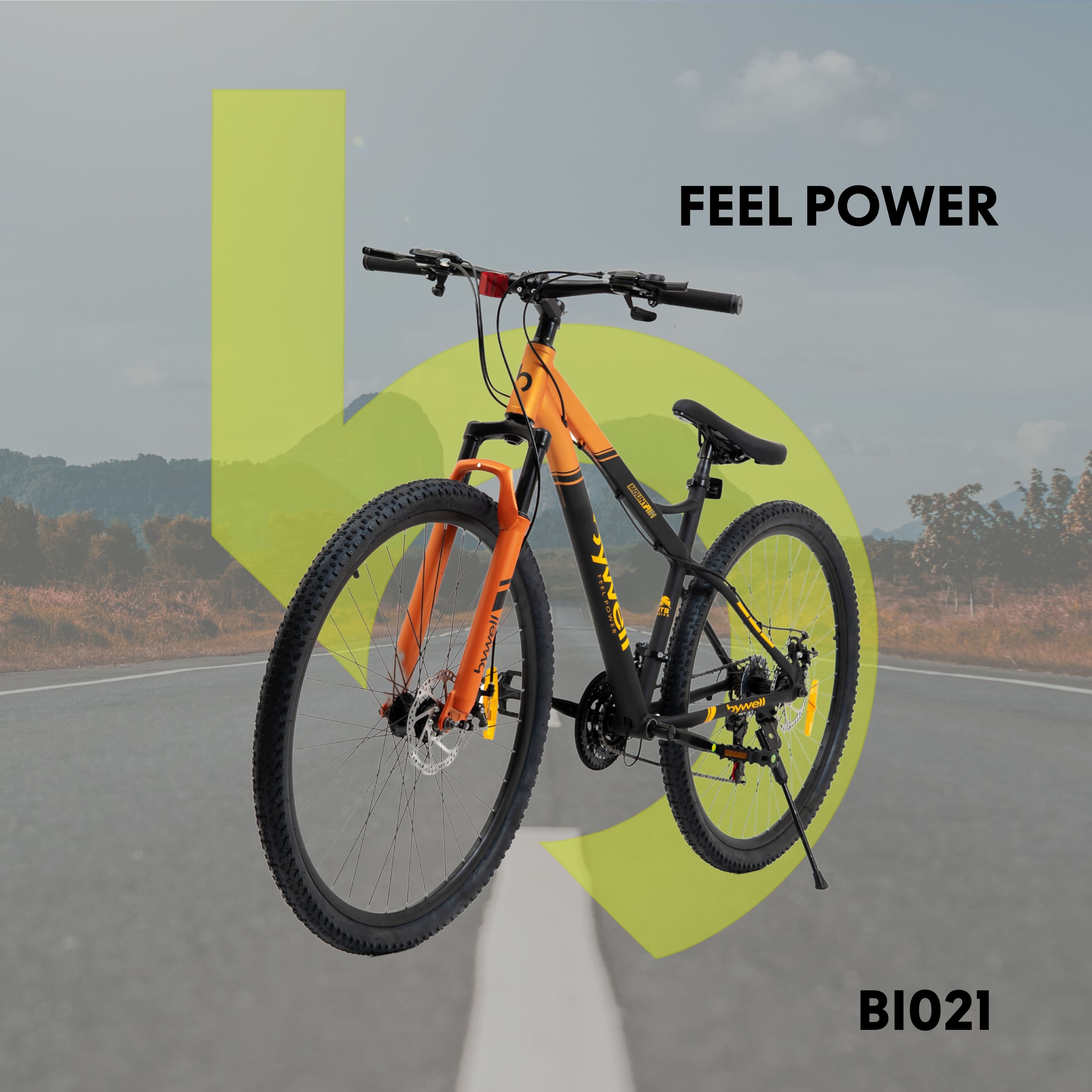 Foto 8 | Bicicleta de Montaña Bywell Shimano Velocidad 21 Rodada 29 Naranja y Negro