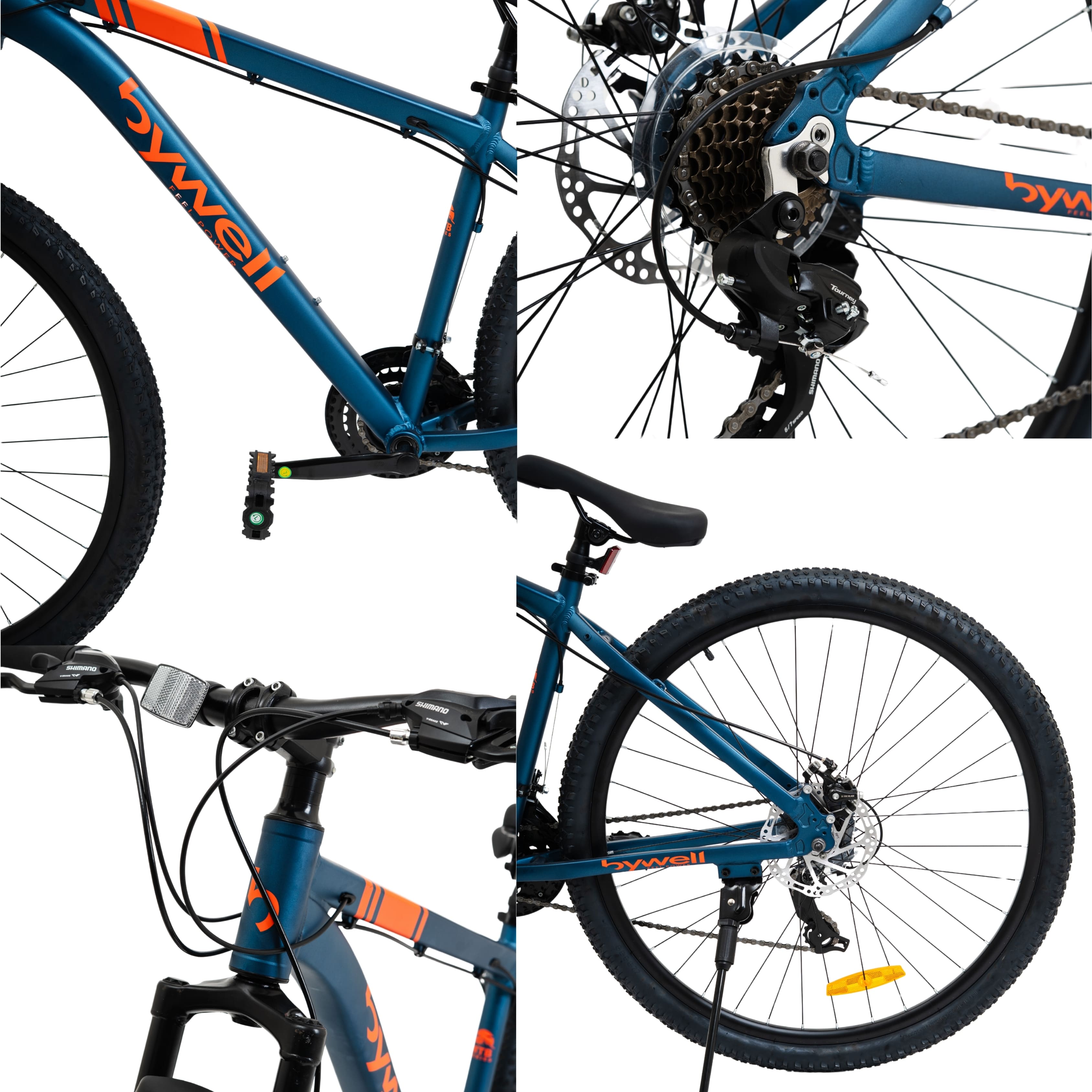 Foto 5 pulgar | Bicicleta de Montaña Bywell Shimano Velocidad 24 Rodada 29 Azul y Naranja