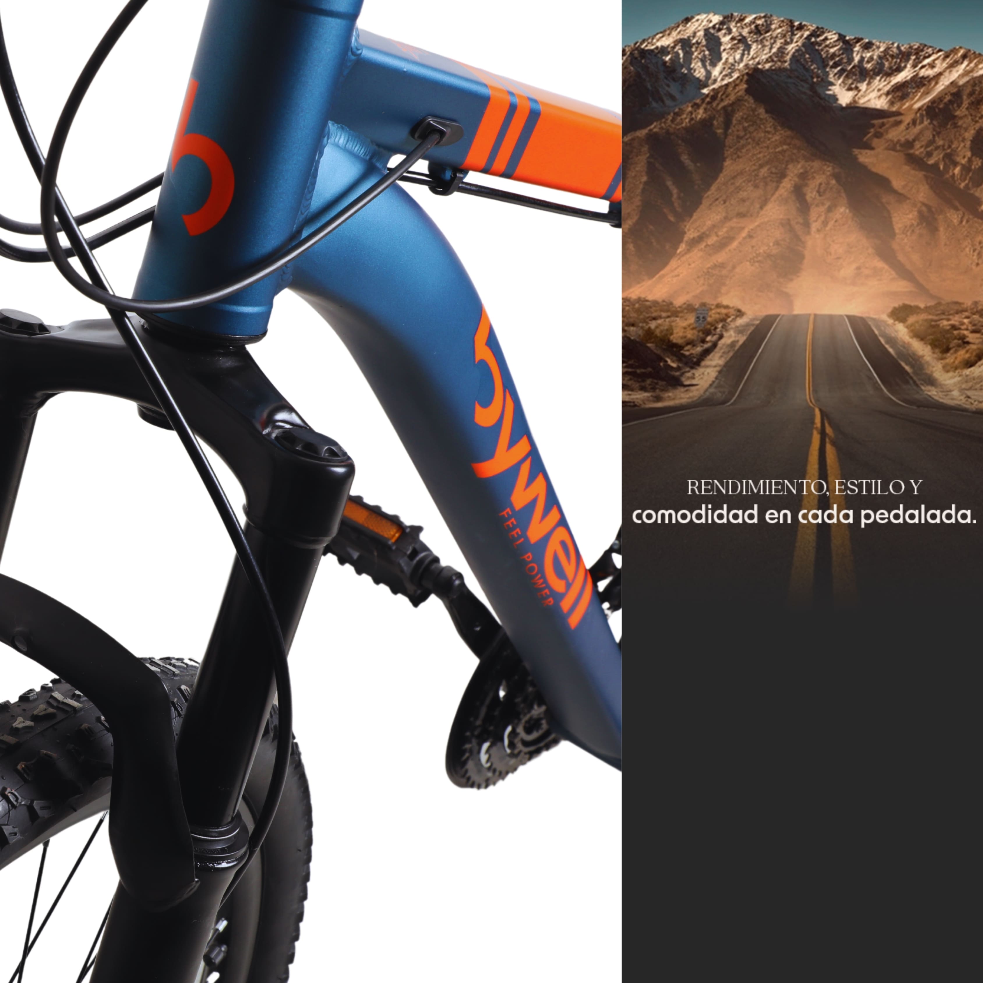 Foto 8 pulgar | Bicicleta de Montaña Bywell Shimano Velocidad 24 Rodada 29 Azul y Naranja