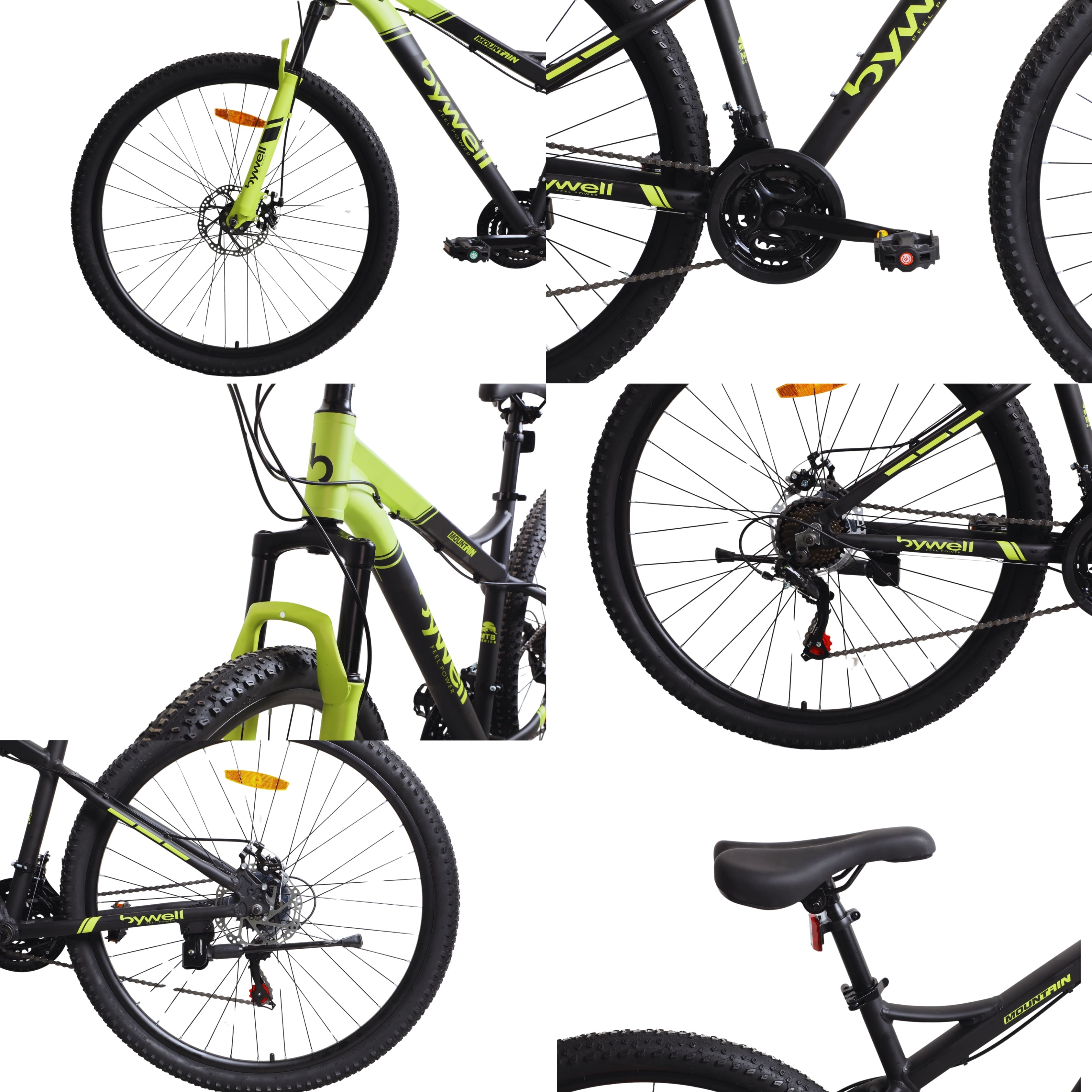 Foto 4 | Bicicleta de Montaña Bywell Shimano Velocidad 21 Rodada 29 Verde y Negro