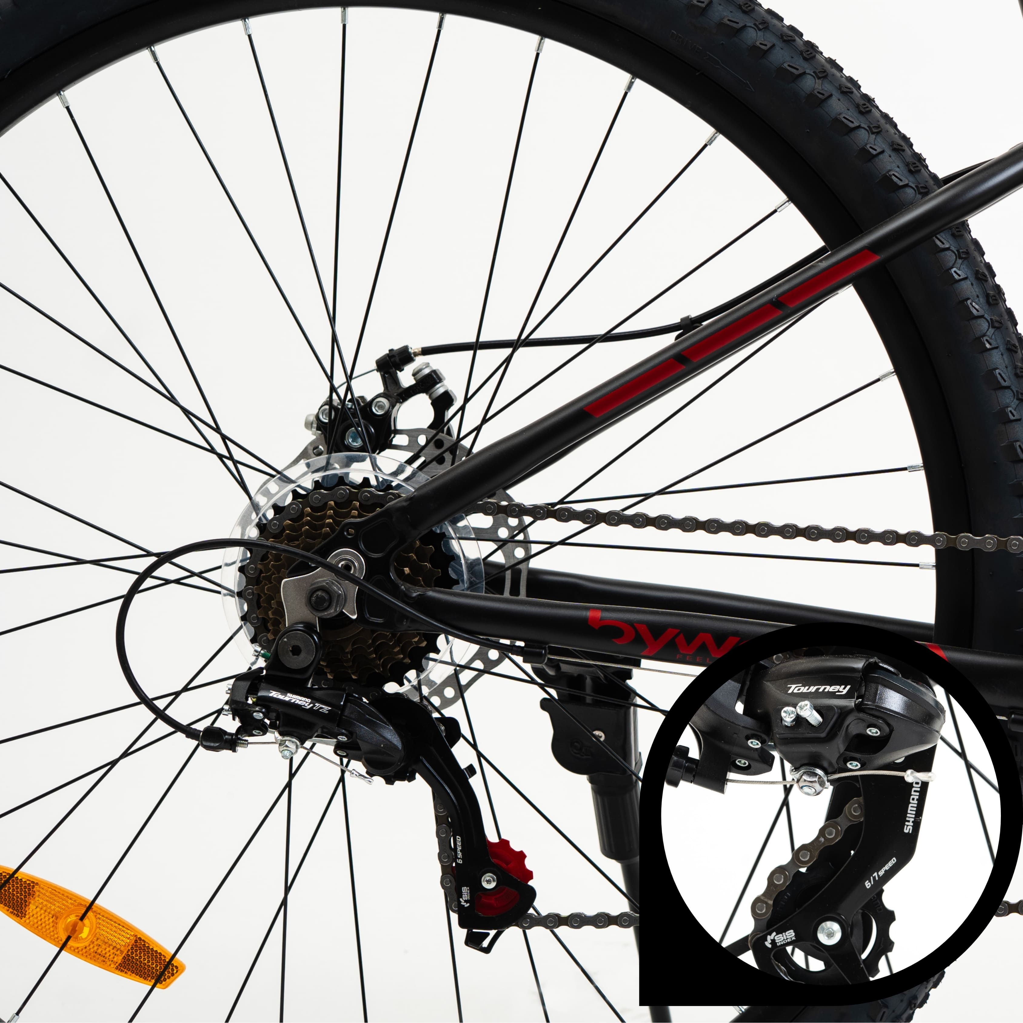 Foto 5 | Bicicleta de Montaña Bywell Shimano Velocidad 21 Rodada 29 Rojo y Negro