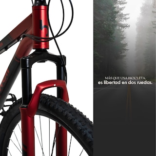 Foto 6 | Bicicleta de Montaña Bywell Shimano Velocidad 21 Rodada 29 Rojo y Negro