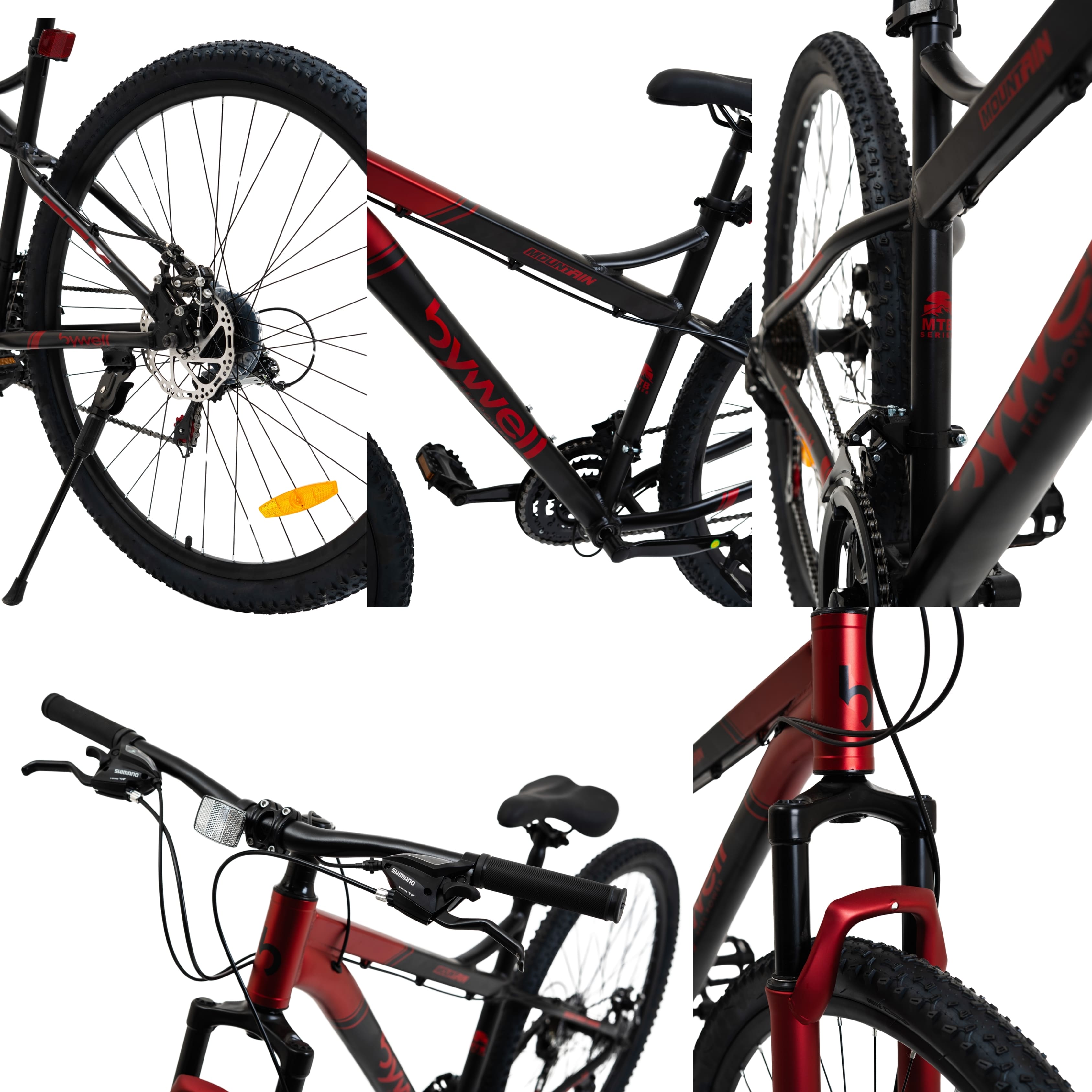Foto 7 | Bicicleta de Montaña Bywell Shimano Velocidad 21 Rodada 29 Rojo y Negro